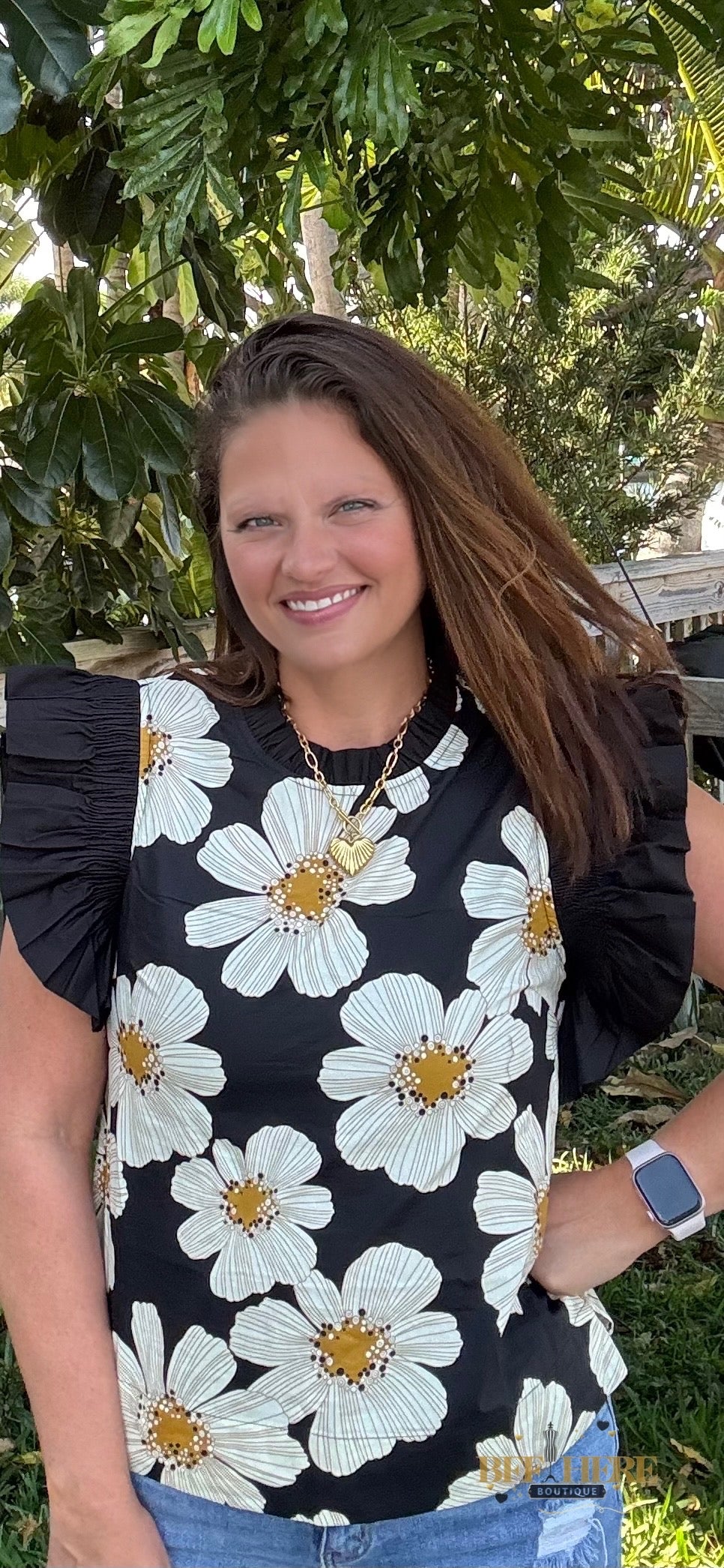 Madeline Ruffle Sleeve Top - BFF Here