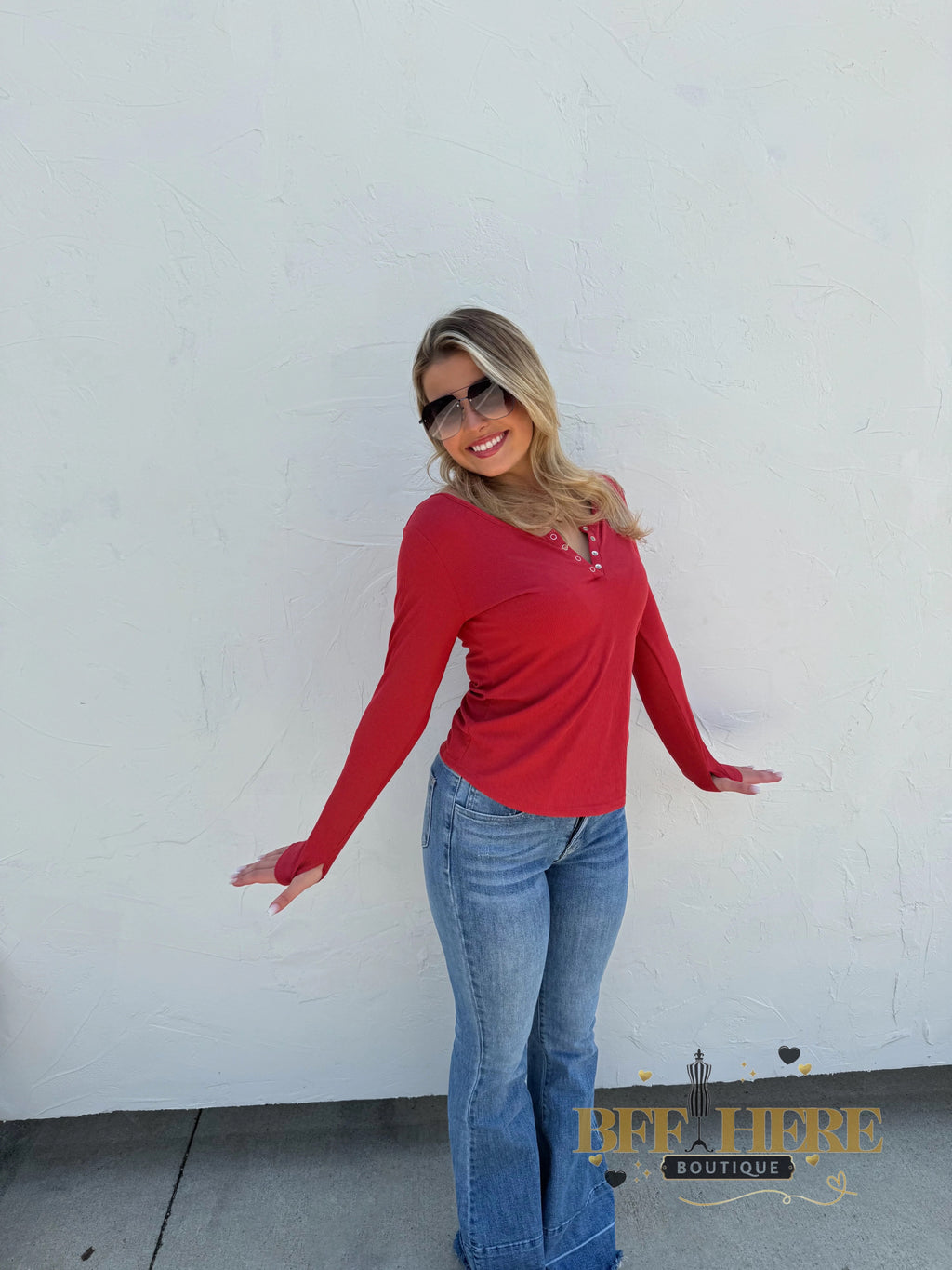 Fall Brooklyn Snap Henley Top / Choice of Color - BFF Here