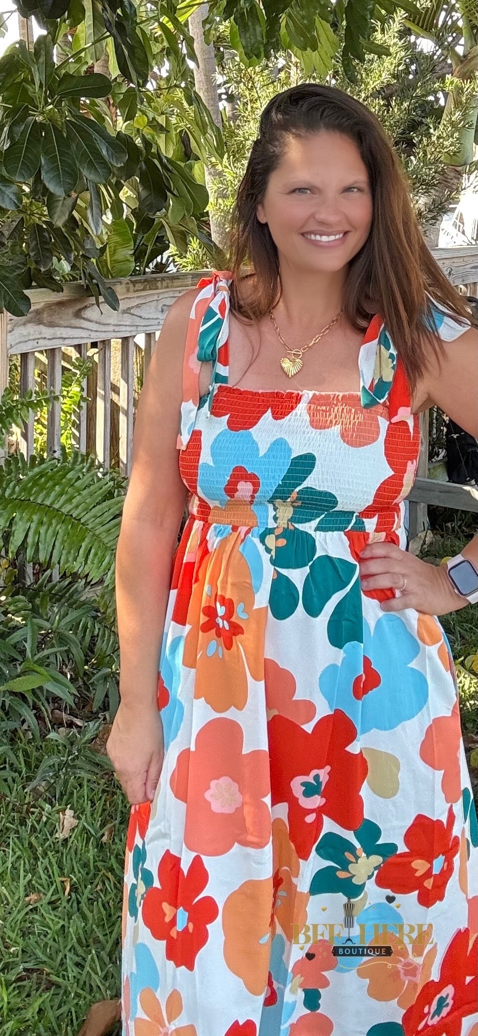 Tropical Charm Smocked Dress - BFF Here