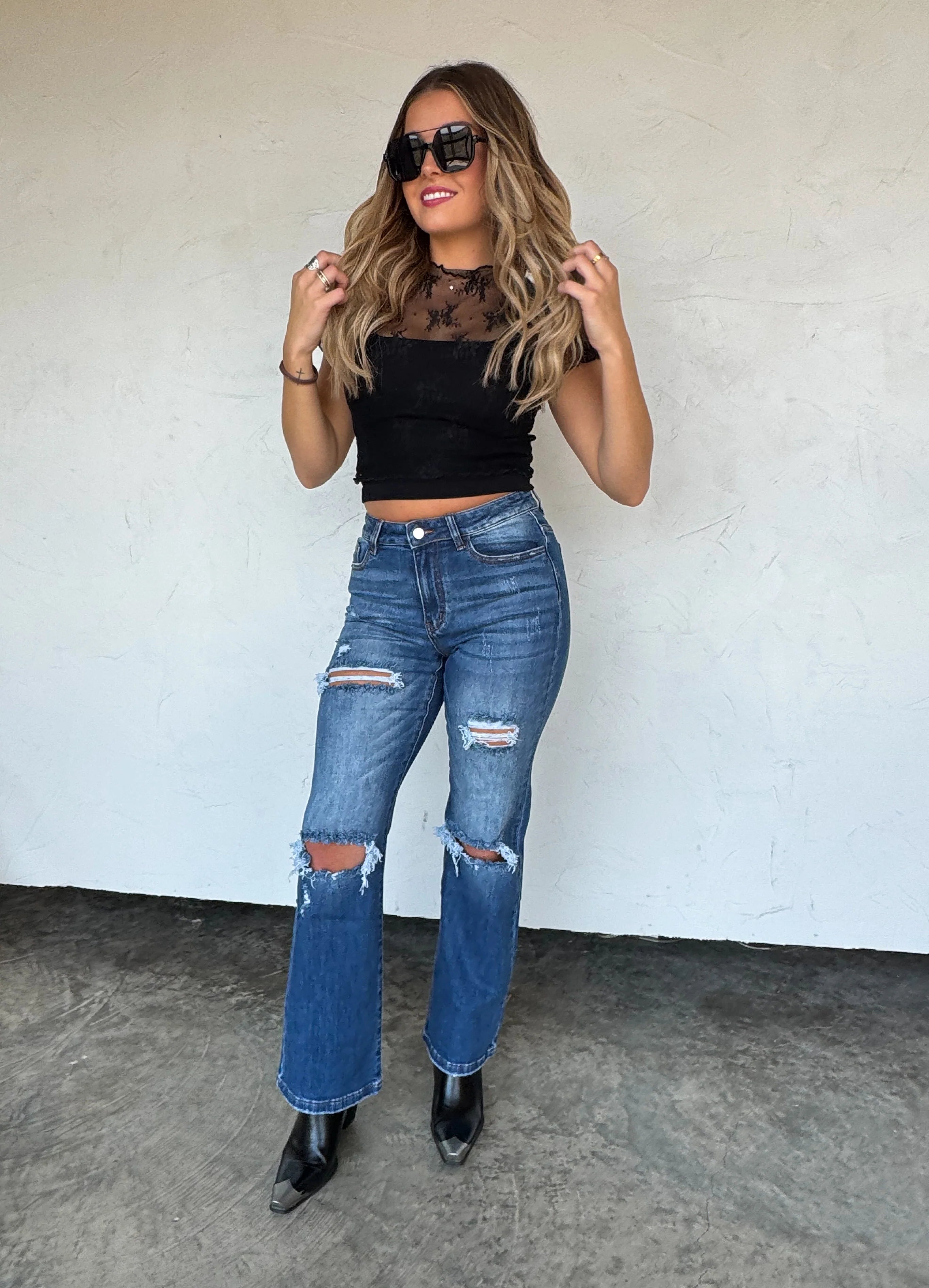 PREORDER: Ashland Straight Leg Distressed Jeans by Blakeley (ETA: Early November) - BFF Here