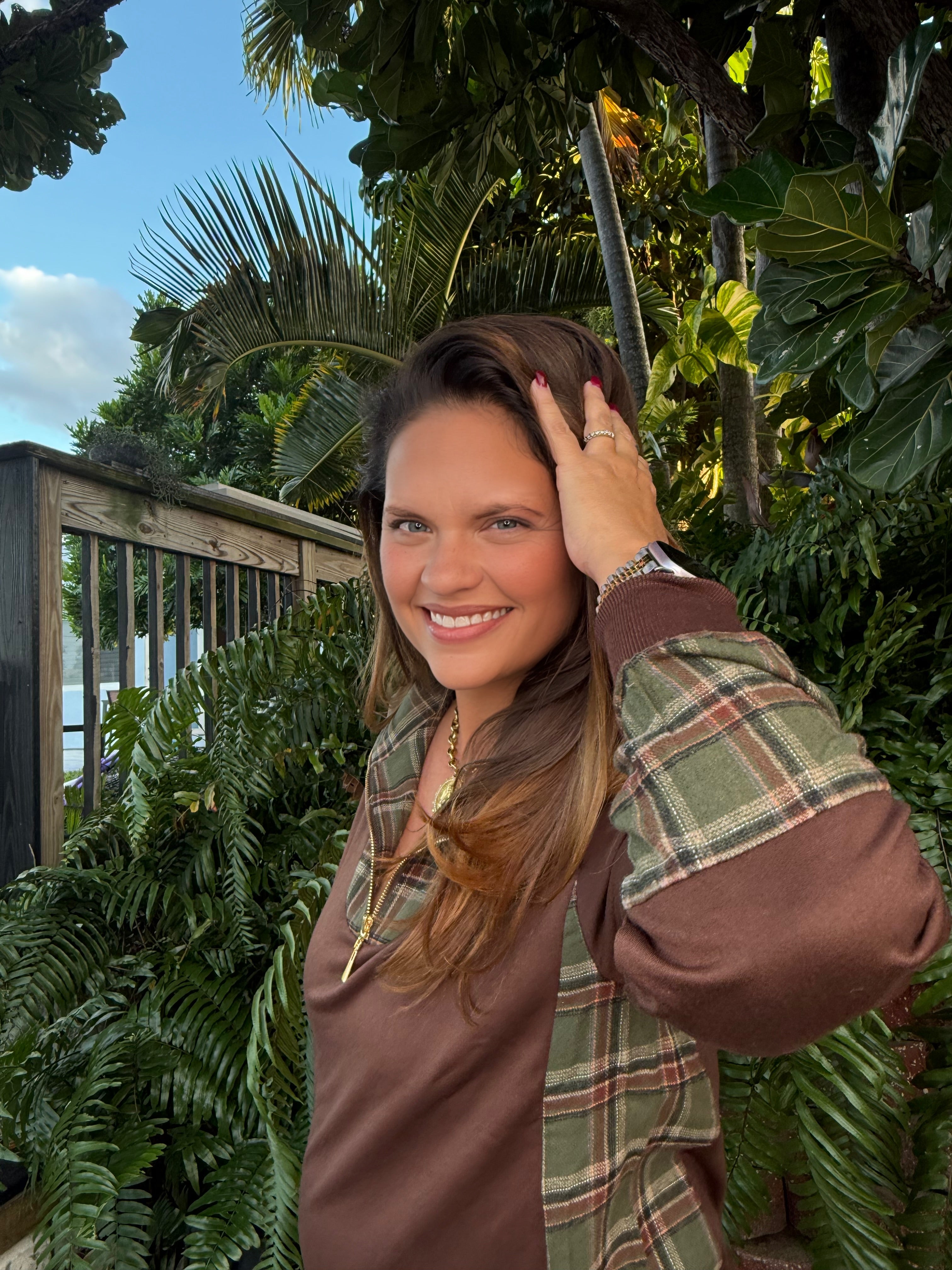 Juniper Plaid Pullover by Jess Lea / Chocolate - BFF Here