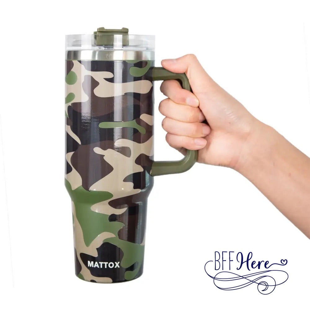 Wild Wander: Camo Print Tumbler Cup - BFF Here