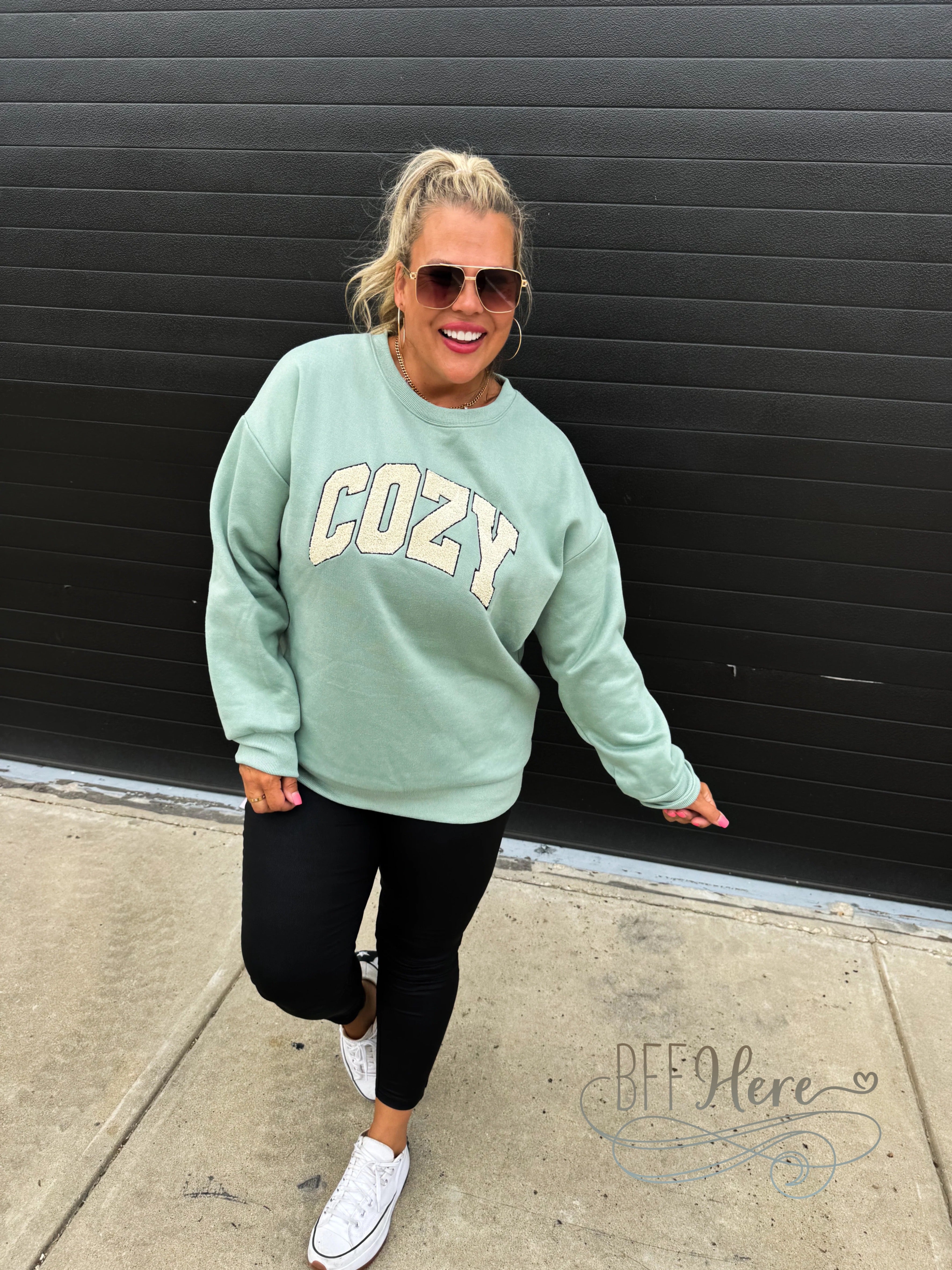 PREORDER: Sherpa Embroidered Sweatshirt by Blakeley (Ships End of September ) - BFF Here