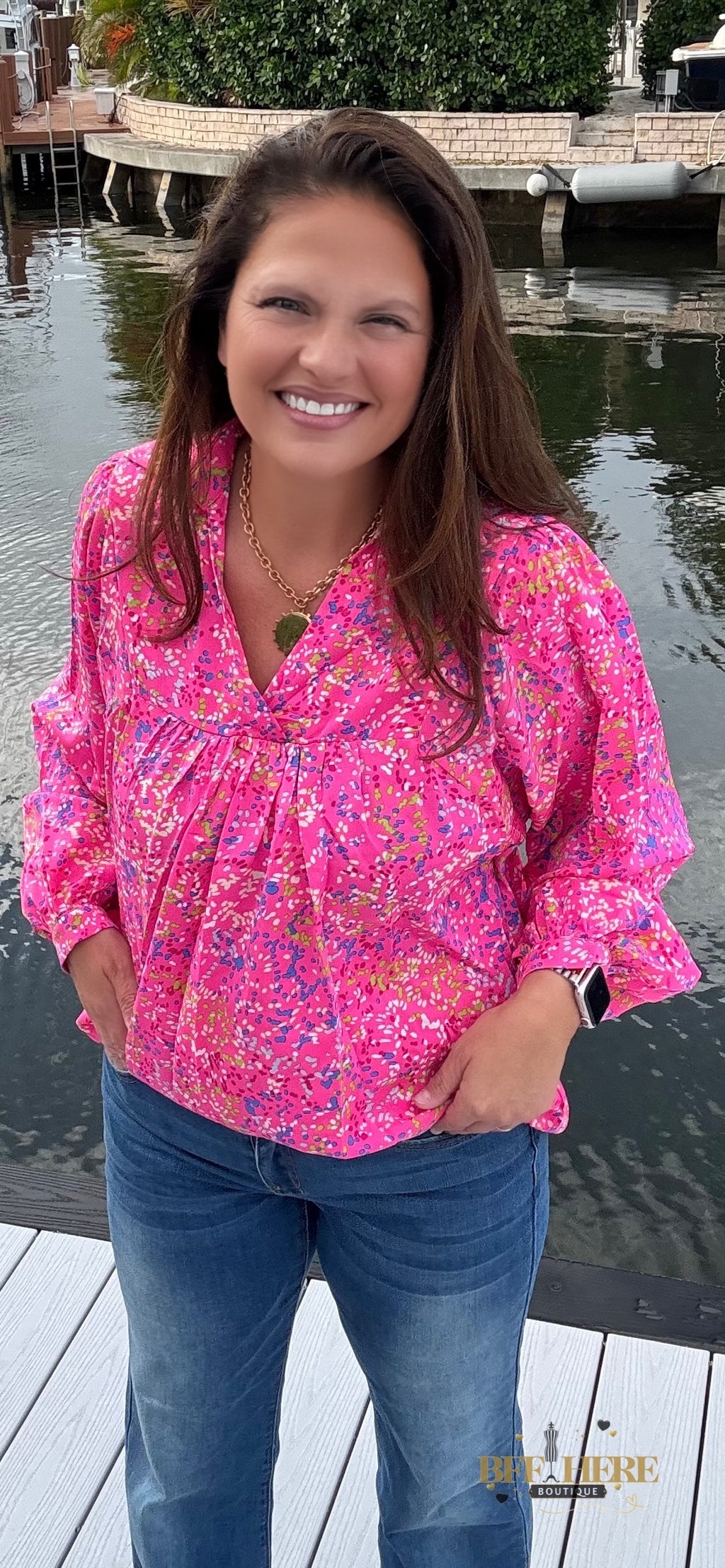 Pink Confetti Blouse - BFF Here