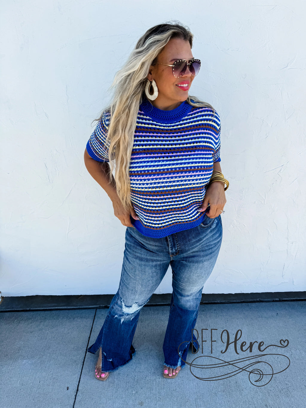 PREORDER: Striped Serenity: Soft Knit Top / Choice of Color by Blakeley (Ships Middle of April) - BFF Here