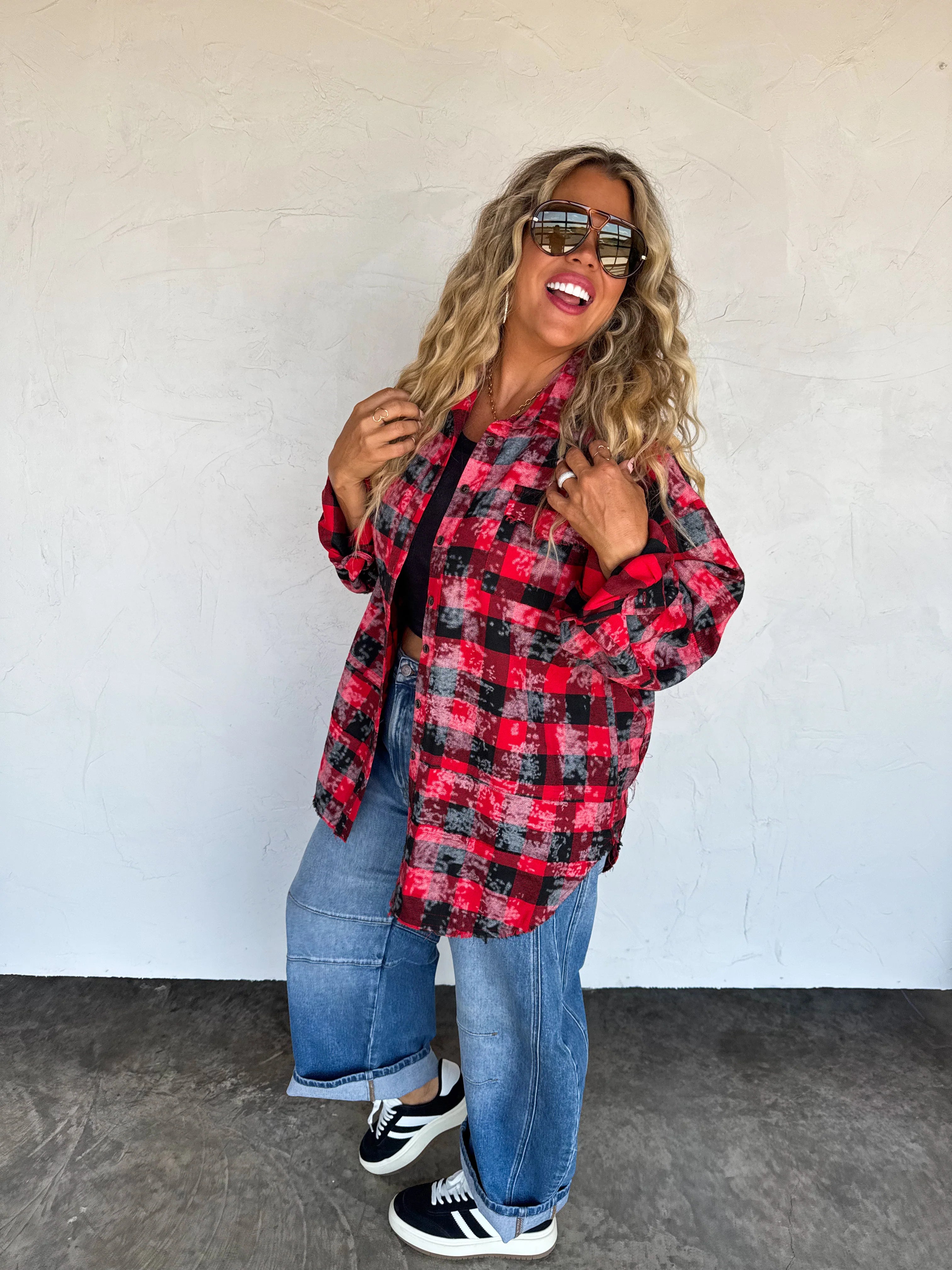 PREORDER: Juniper Bleached Plaid Top by Blakeley (ETA: Mid November ) - BFF Here