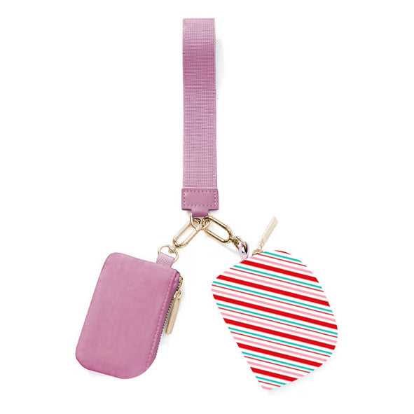 PREORDER: Double Pouch Wristlet by Jess Lea / Candy Stripes (ETA: Late November) - BFF Here