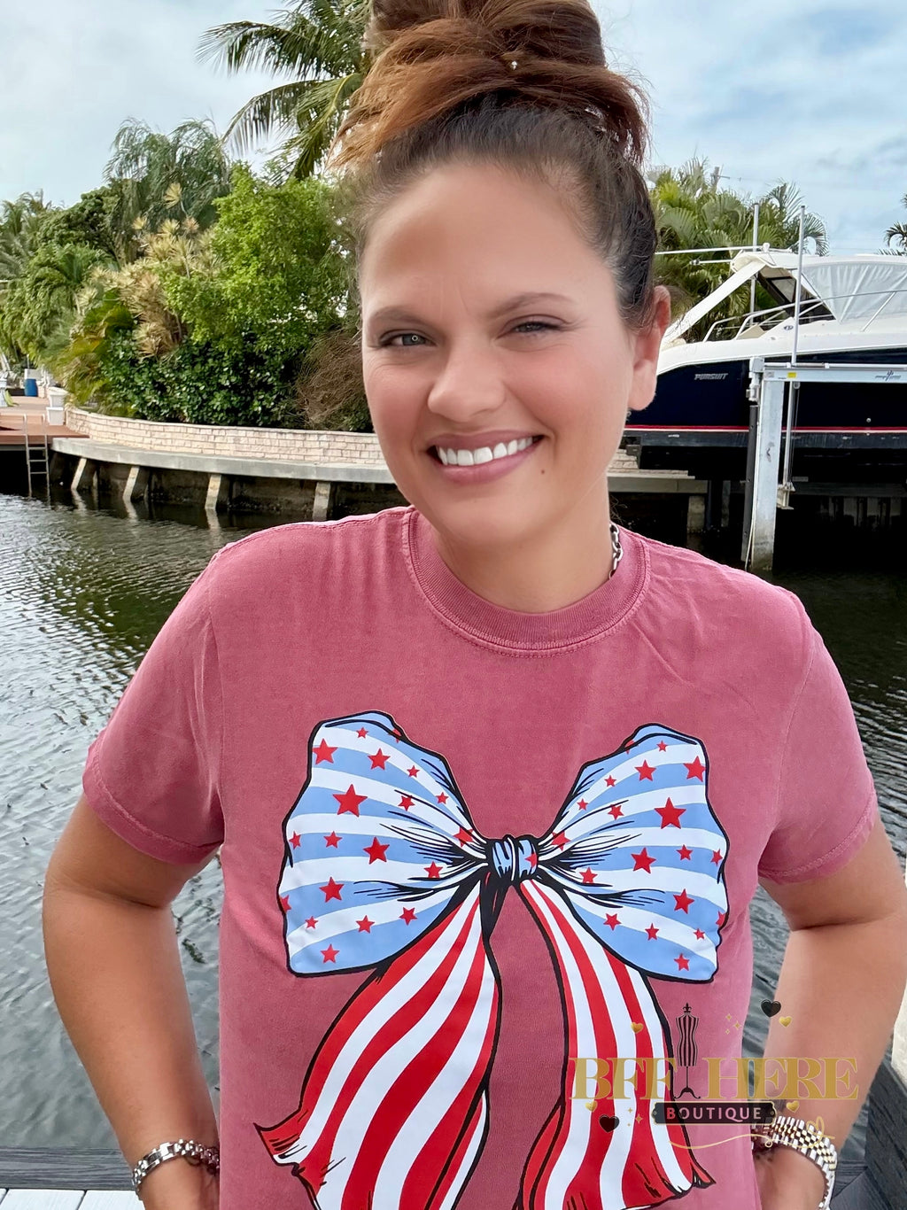 All-American Bow Babe Tee - BFF Here