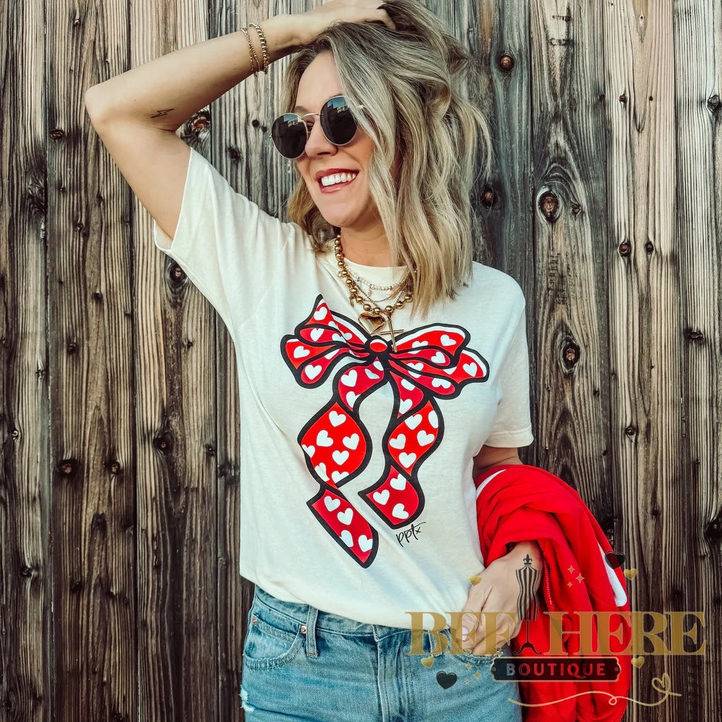 Big Heart Bow Tee - BFF Here