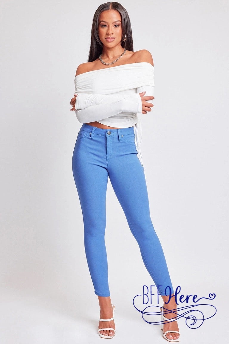 Spring Fling Hyperstretch Mid-Rise Skinny Jean / Choice of Color by YMI - BFF Here