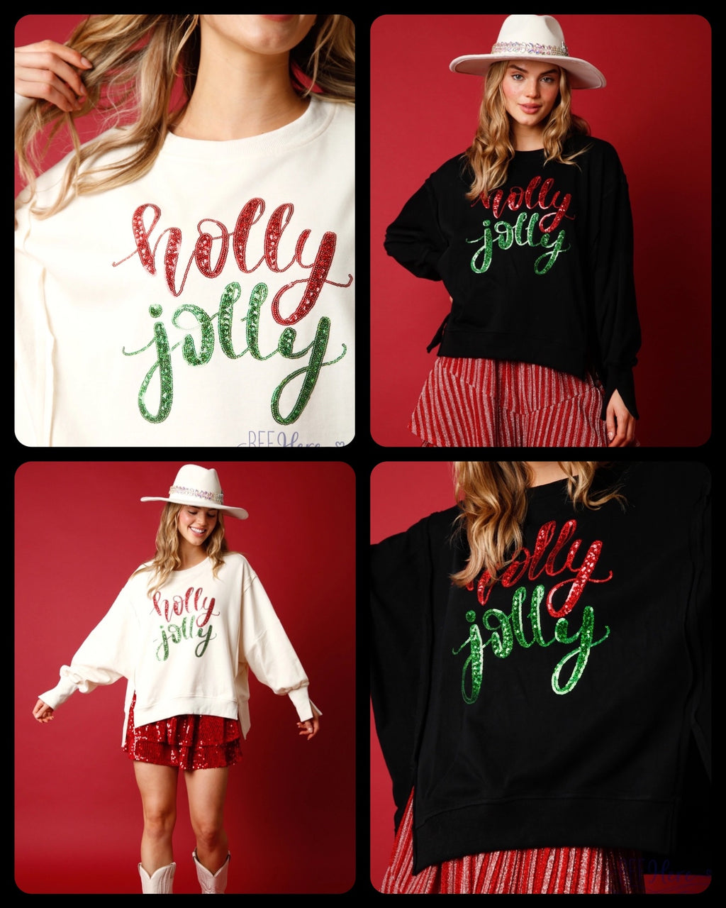 Holly Jolly Vibes: French Terry Holiday Sweatshirt / Choice of Color - BFF Here