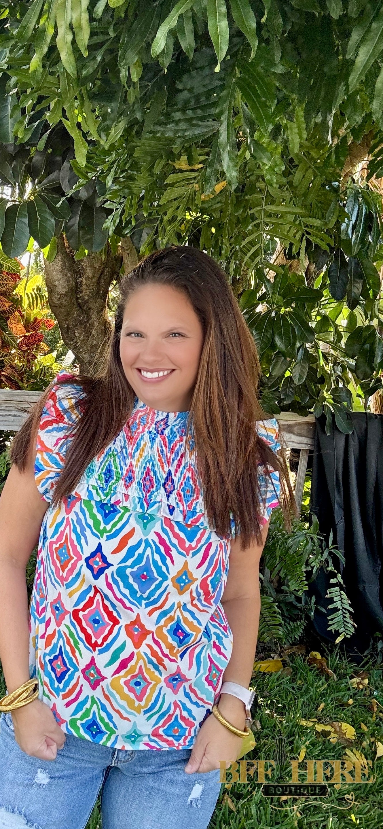 Color Splash Smocked Top - BFF Here