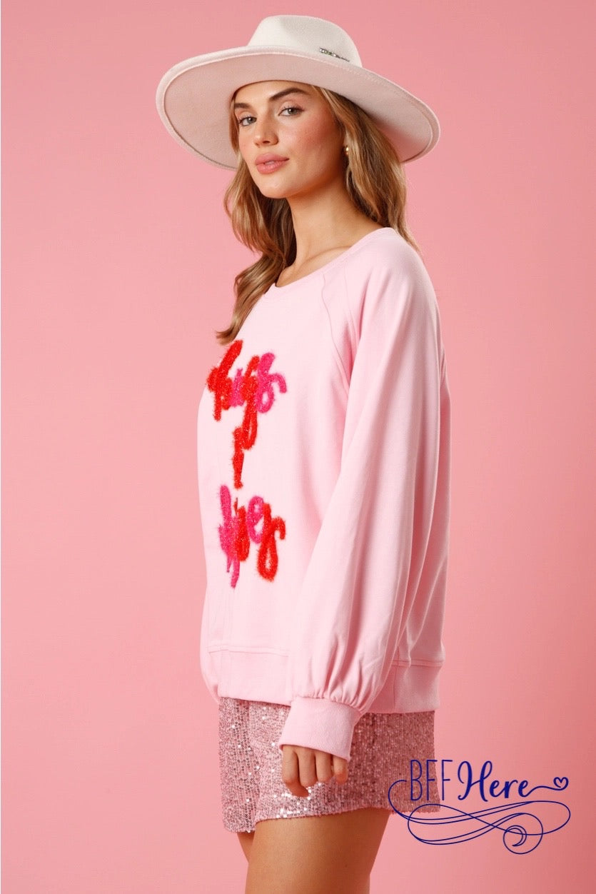 Cozy Embrace: Hugs & Kisses  Pullover - BFF Here