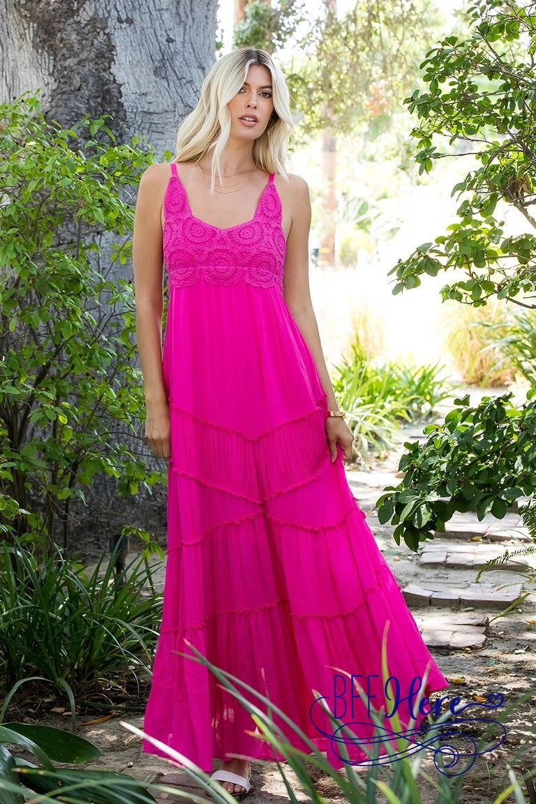 Pink Pizzazz Crochet Maxi - BFF Here