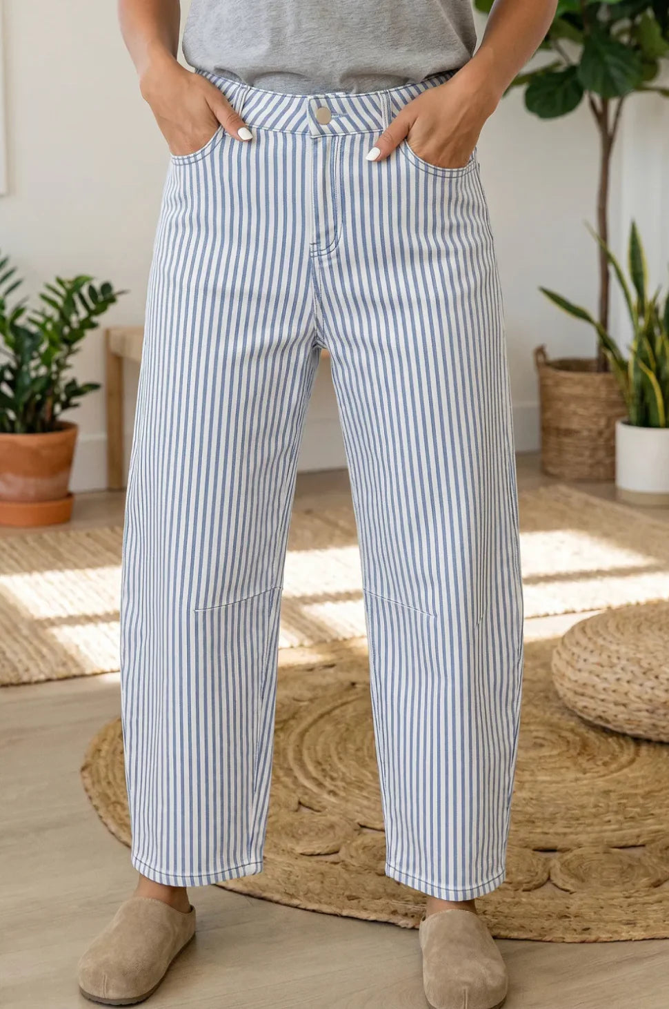 PREORDER: Coastal Breeze Blue Stripe Wide Leg Pants (ETA: July)