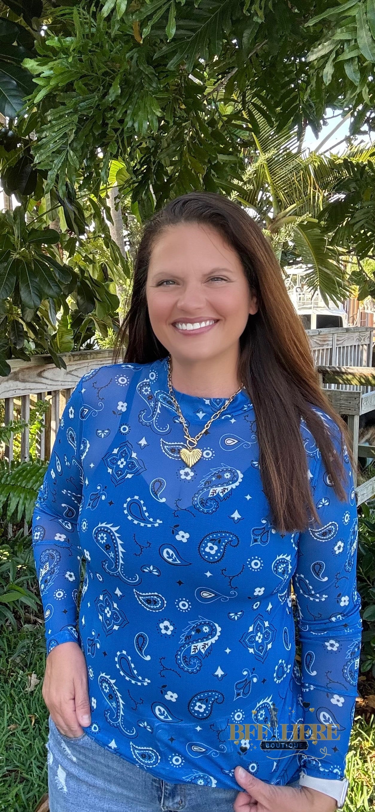 Bandana Babe Mesh Top / Blue by Sterling Kreek - BFF Here