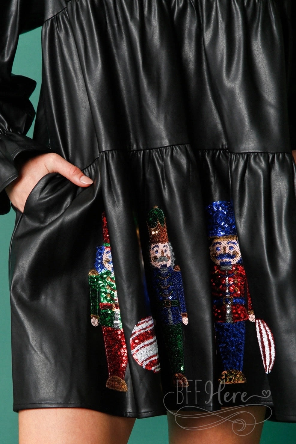 Festive Fantasy: Nutcracker & Ornaments Holiday Mini Dress / Choice of Color - BFF Here