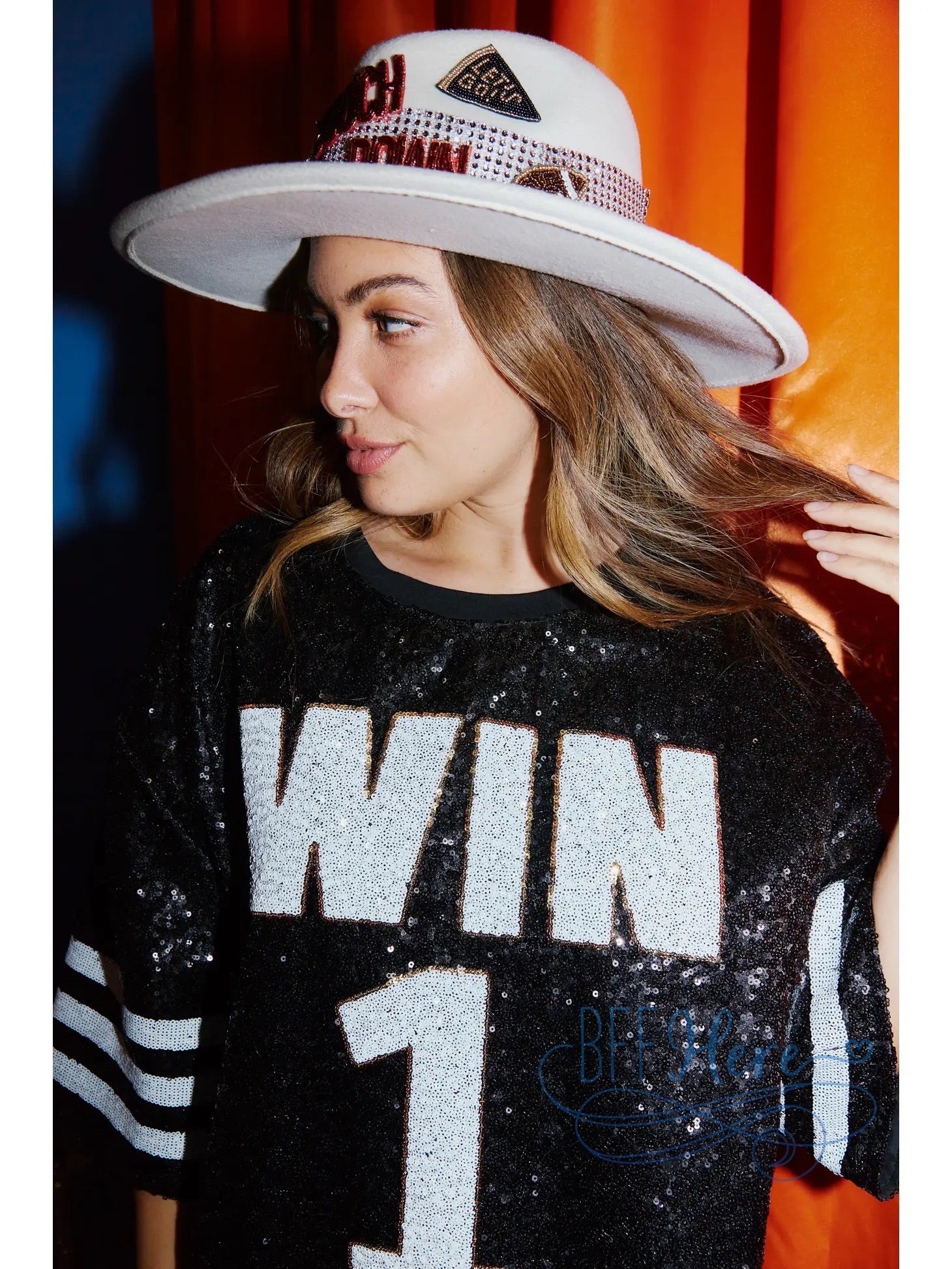 Victory Shine Game Day Sequin Short Sleeve Dress - BFF Here