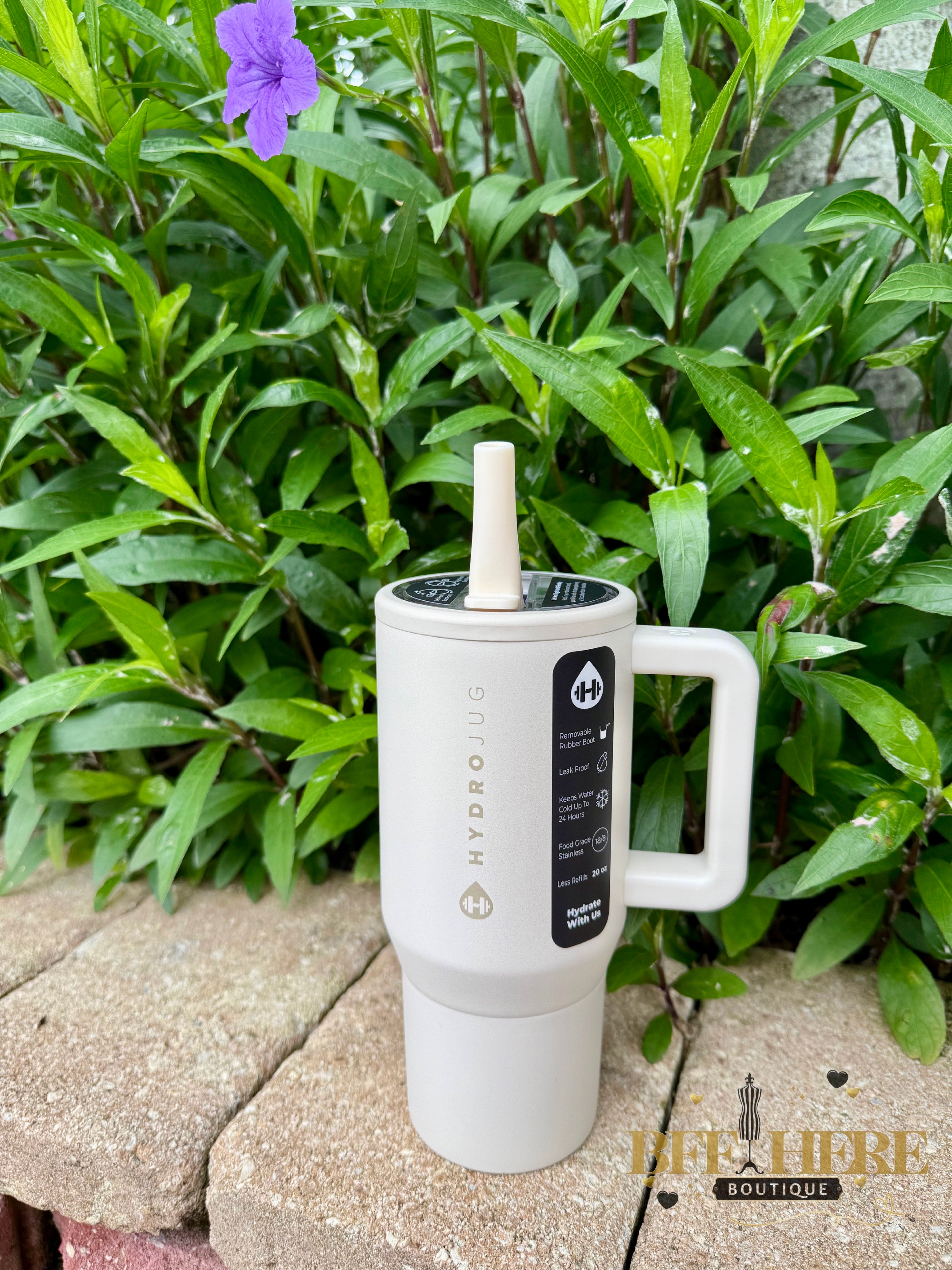 HydroJug Traveler - 20oz.  /  Cream - BFF Here