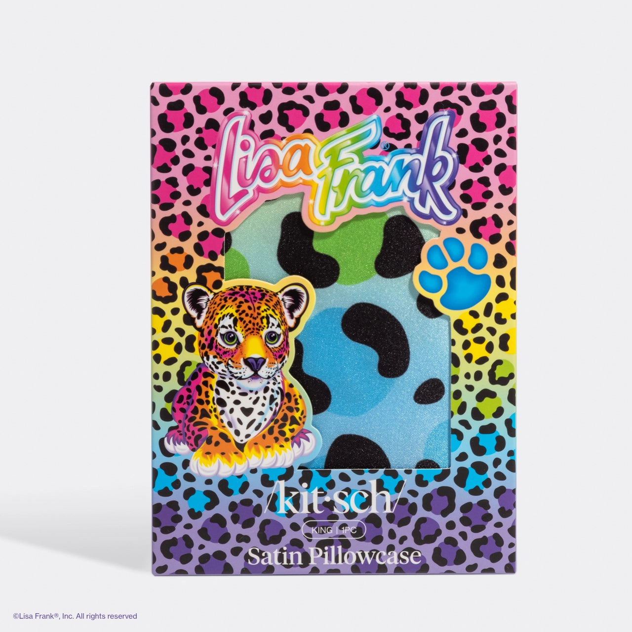 Lisa Frank X Kitsch Satin Pillowcase - Rainbow Leopard