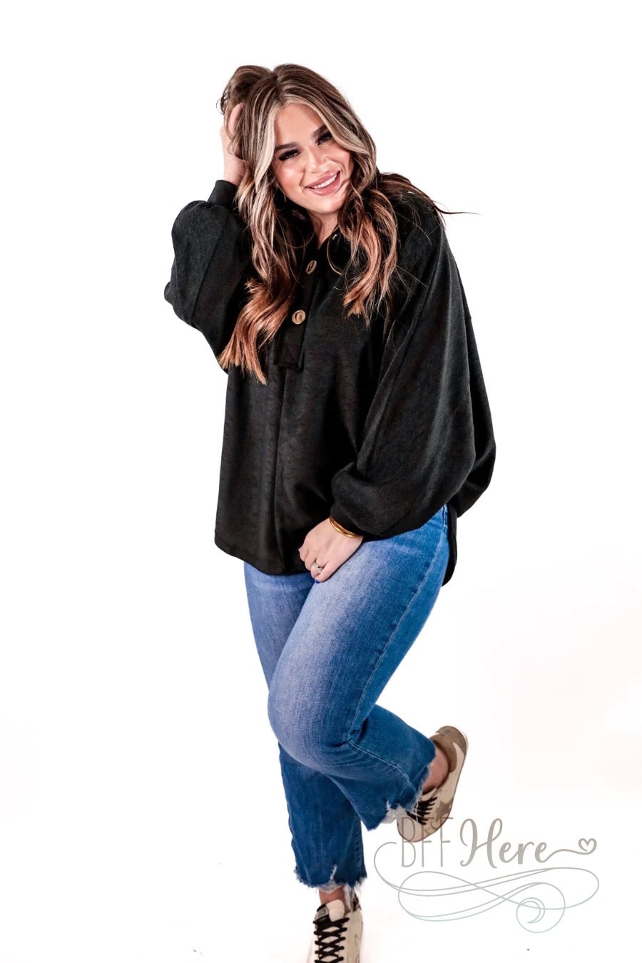 Harper Button Top / Choice of Color - BFF Here