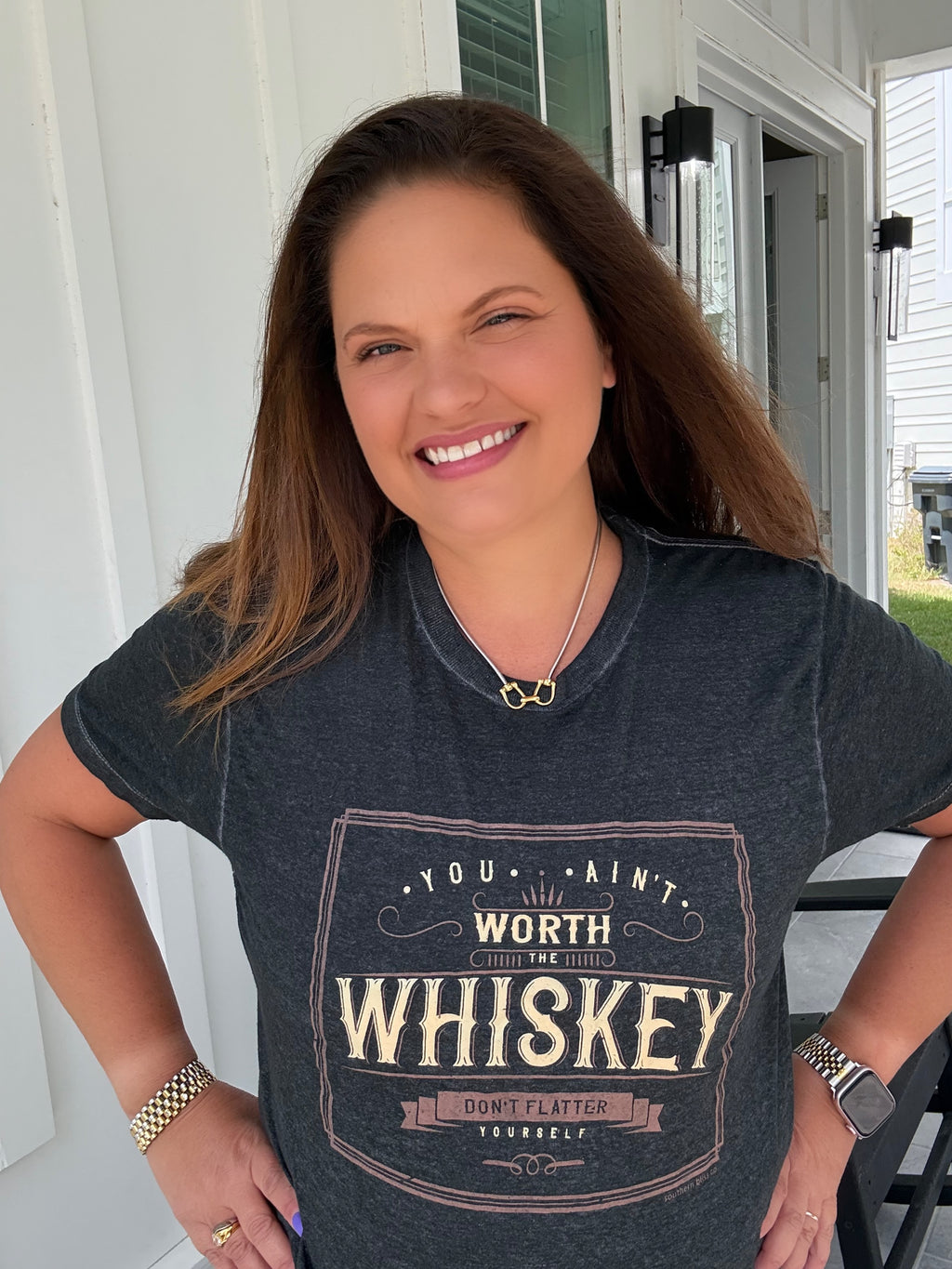 Worth The Whiskey Acid Wash Tee by Southern Bliss (ARRAY) — Ships 2-3 weeks - BFF Here
