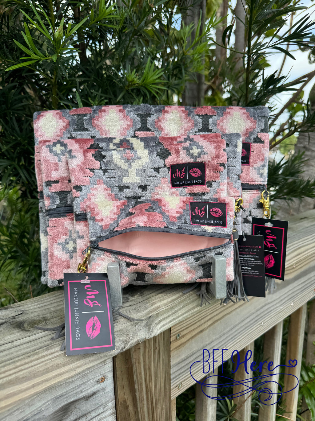 Aztec / Blush  Bag by Makeup Junkie Bags - BFF Here