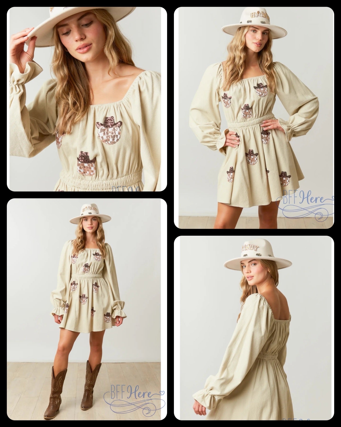 Glistening Gala Sequin Smock-Waist Dress - BFF Here