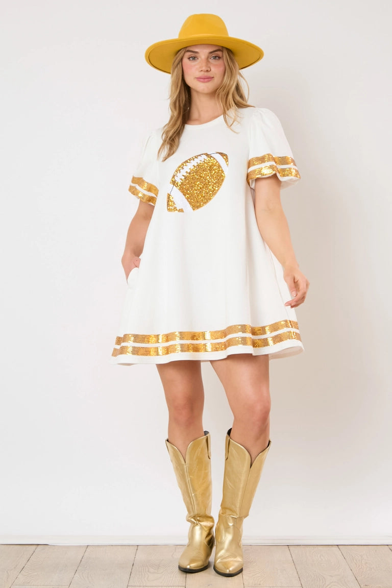 Championship Sparkle Football Dress / Choice of Color - BFF Here