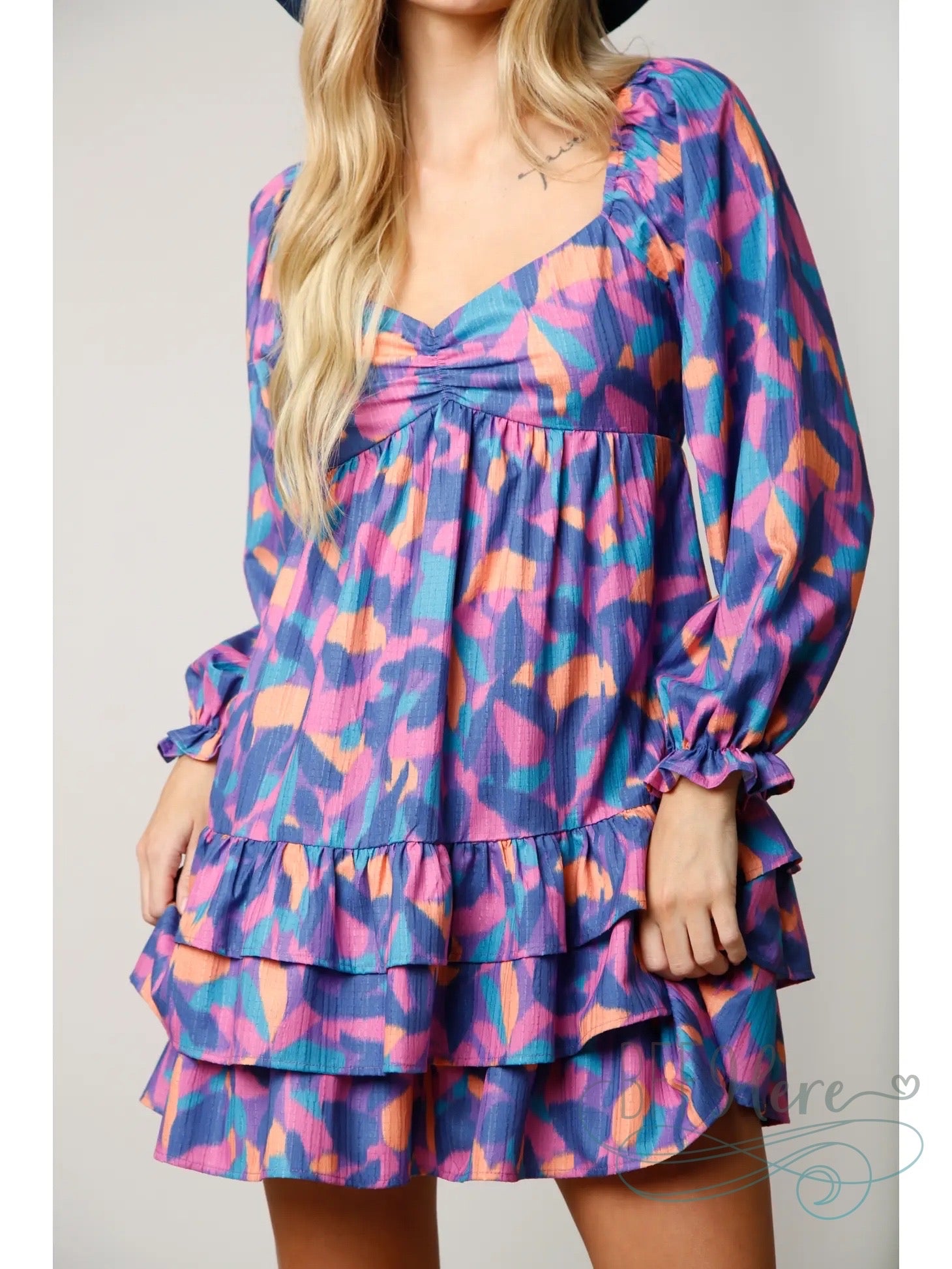 Garden Romance: Flowy Tiered Dress with Delicate Florals - BFF Here