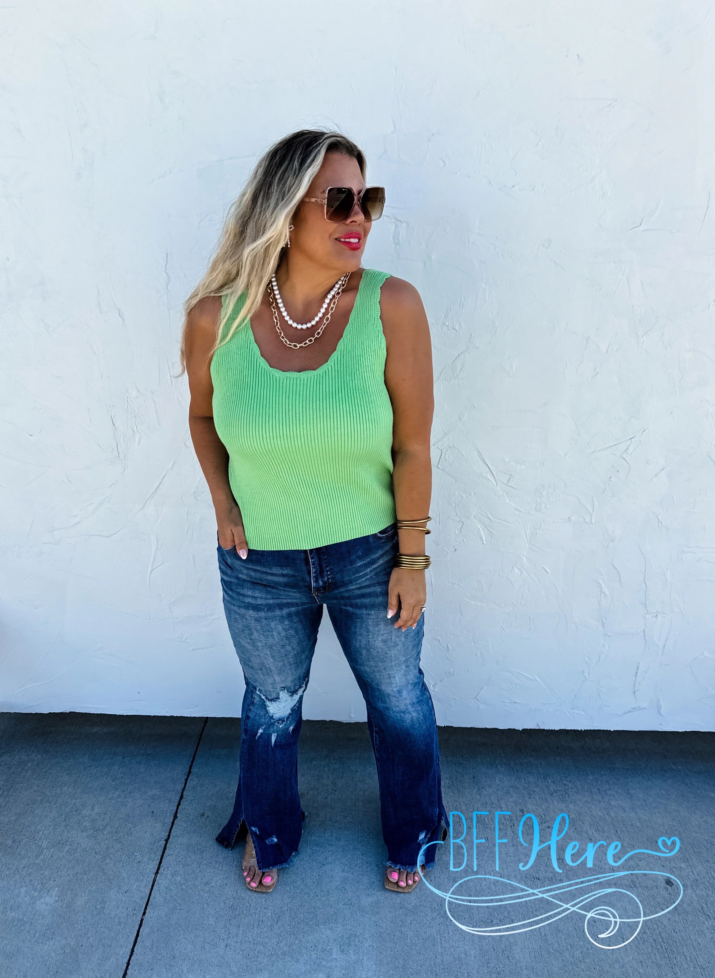 PREORDER: Lillian Scalloped Knit Tank by Blakeley / Choice of Color (Ships Beginning of May) - BFF Here