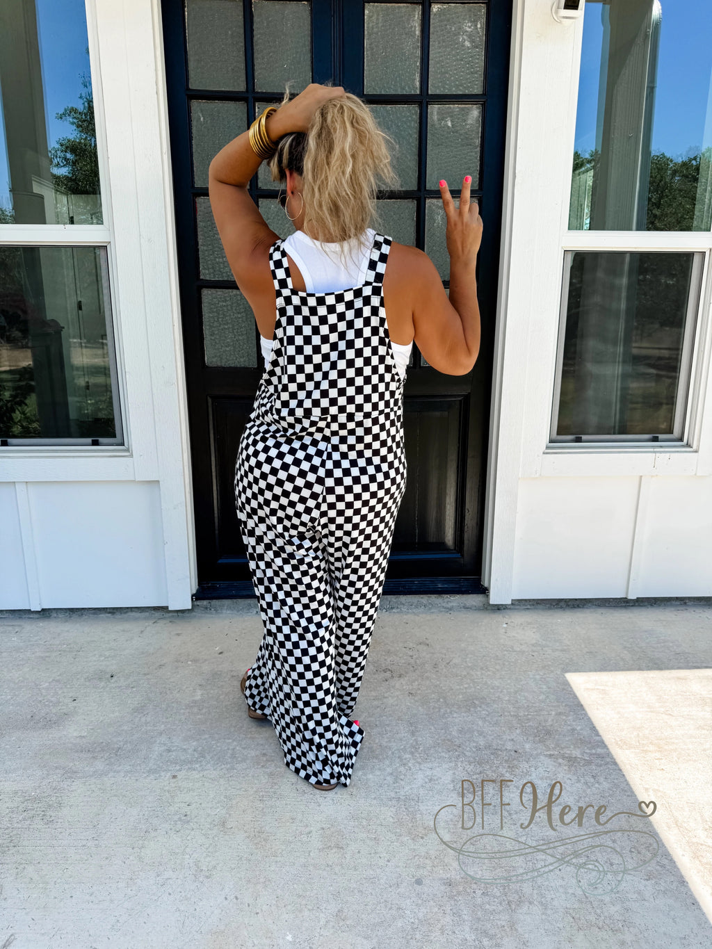 PREORDER: Checkered Karlie Overalls by Blakeley (Ships Middle of October) - BFF Here