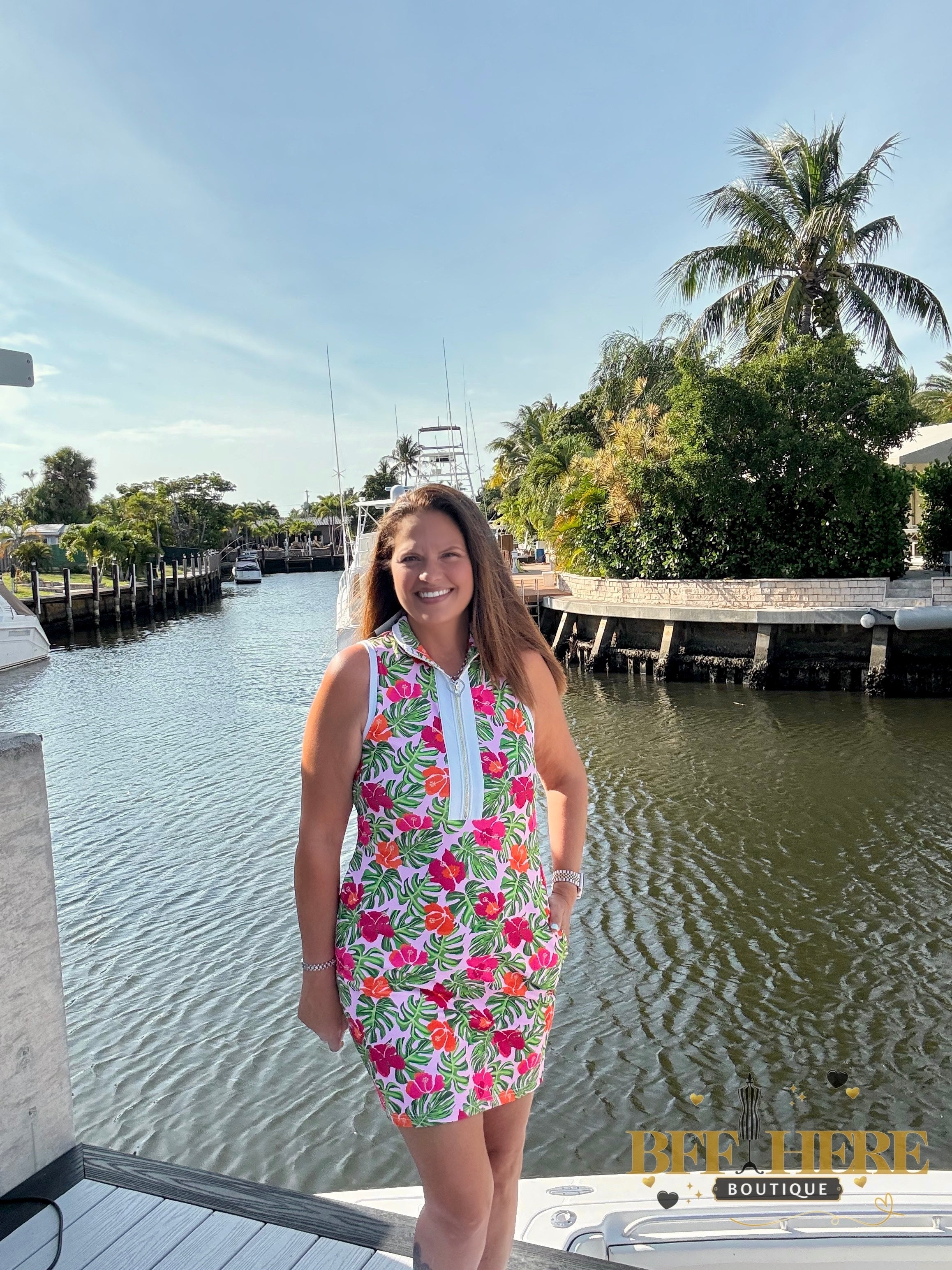 Everyday Zipper Dress / Pink Tropical by Jess Lea - BFF Here