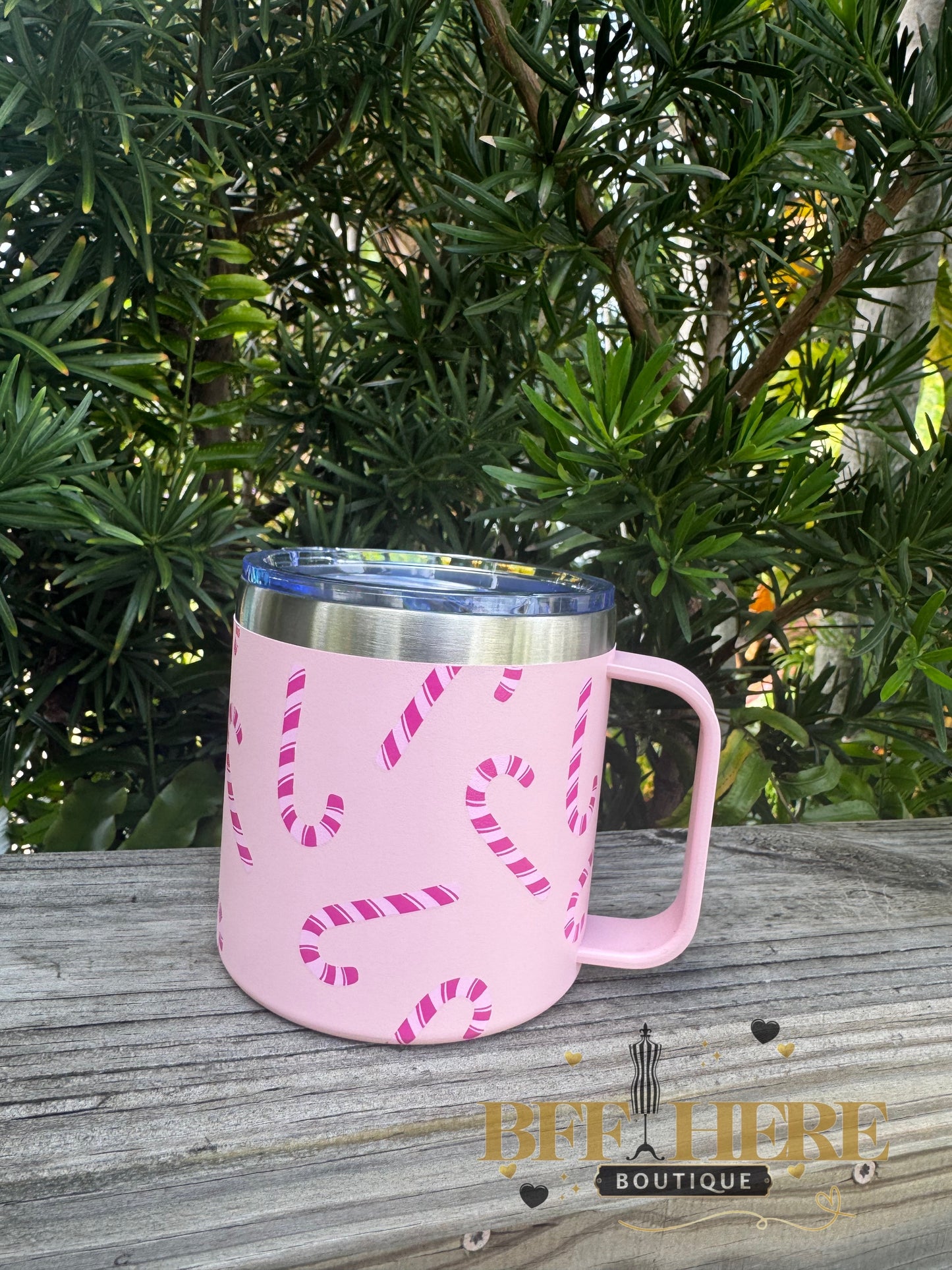 Candy Cane Travel Mug by Jess Lea