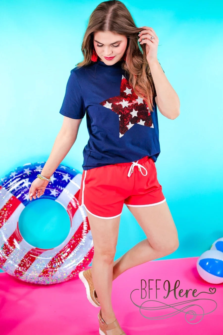 PREORDER-Stars And Sparklers Sequin Top by Jess Lea (Ships Beginning of June) - BFF Here