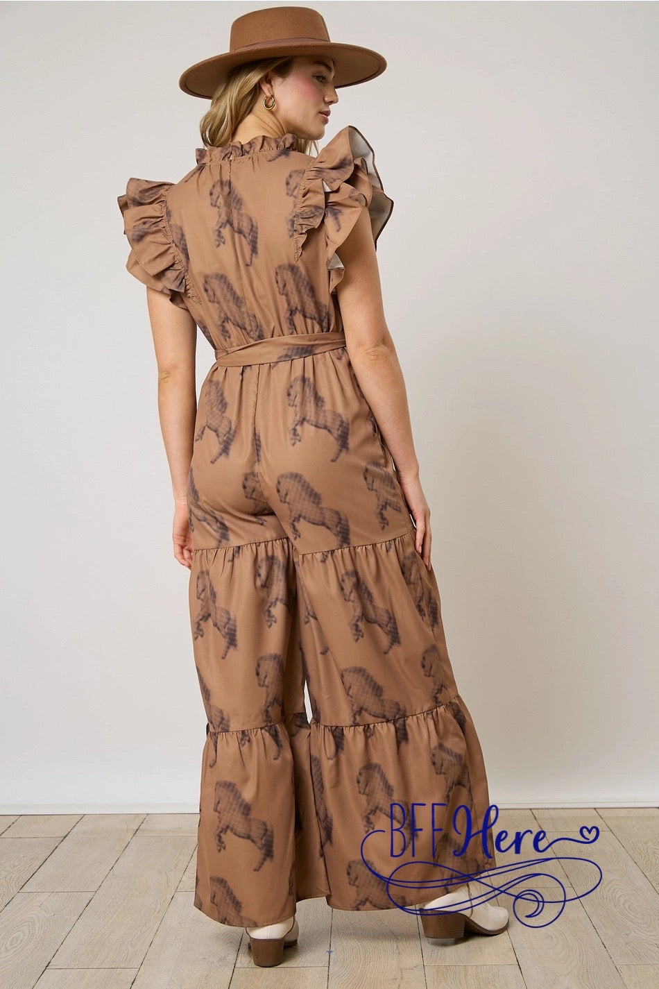 PREORDER: Mane Attraction: Chic Horse Print Jumpsuit (Ships Beginning of March ) - BFF Here