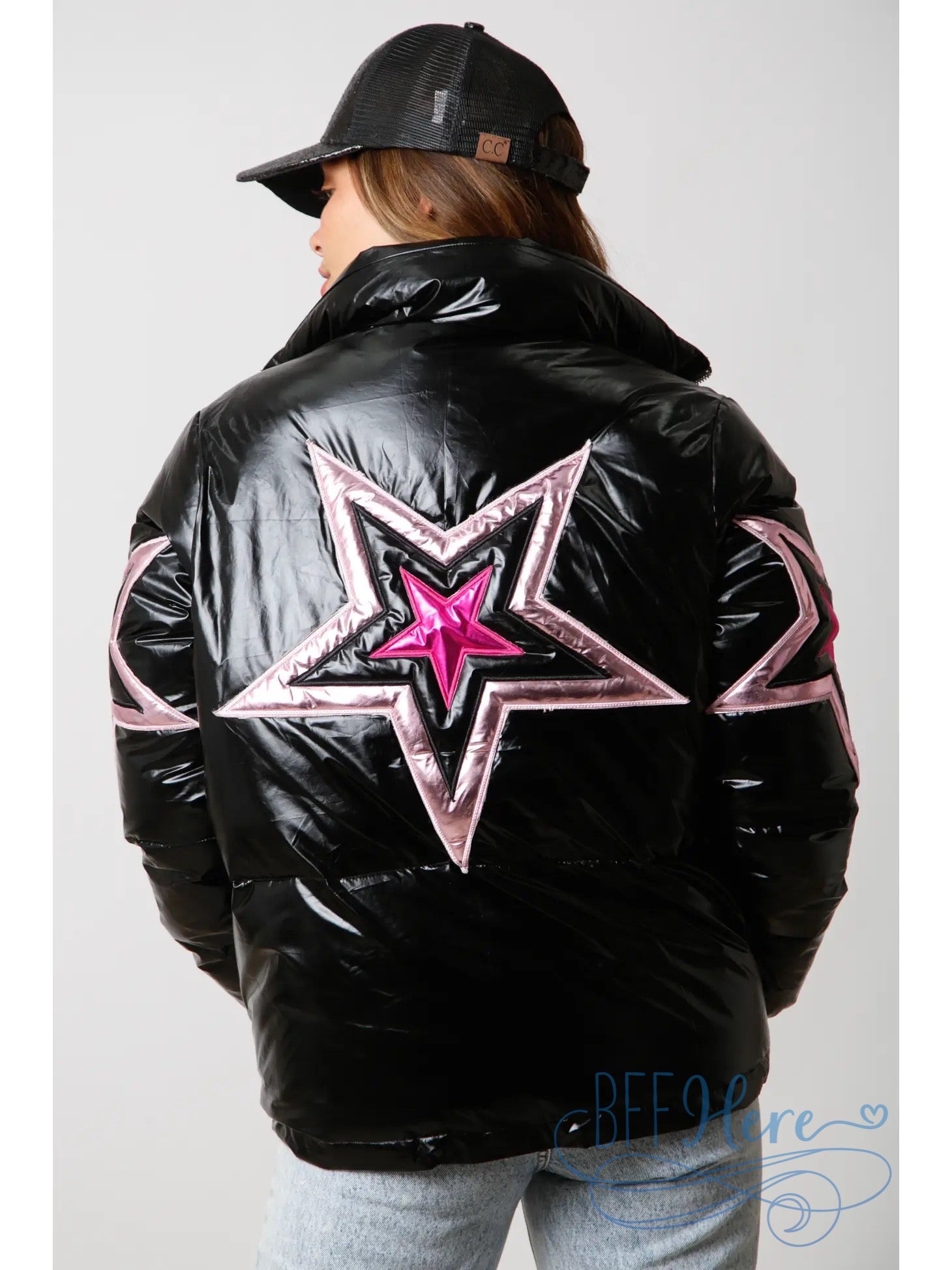 Starry Luster Metallic Puffer Jacket - BFF Here