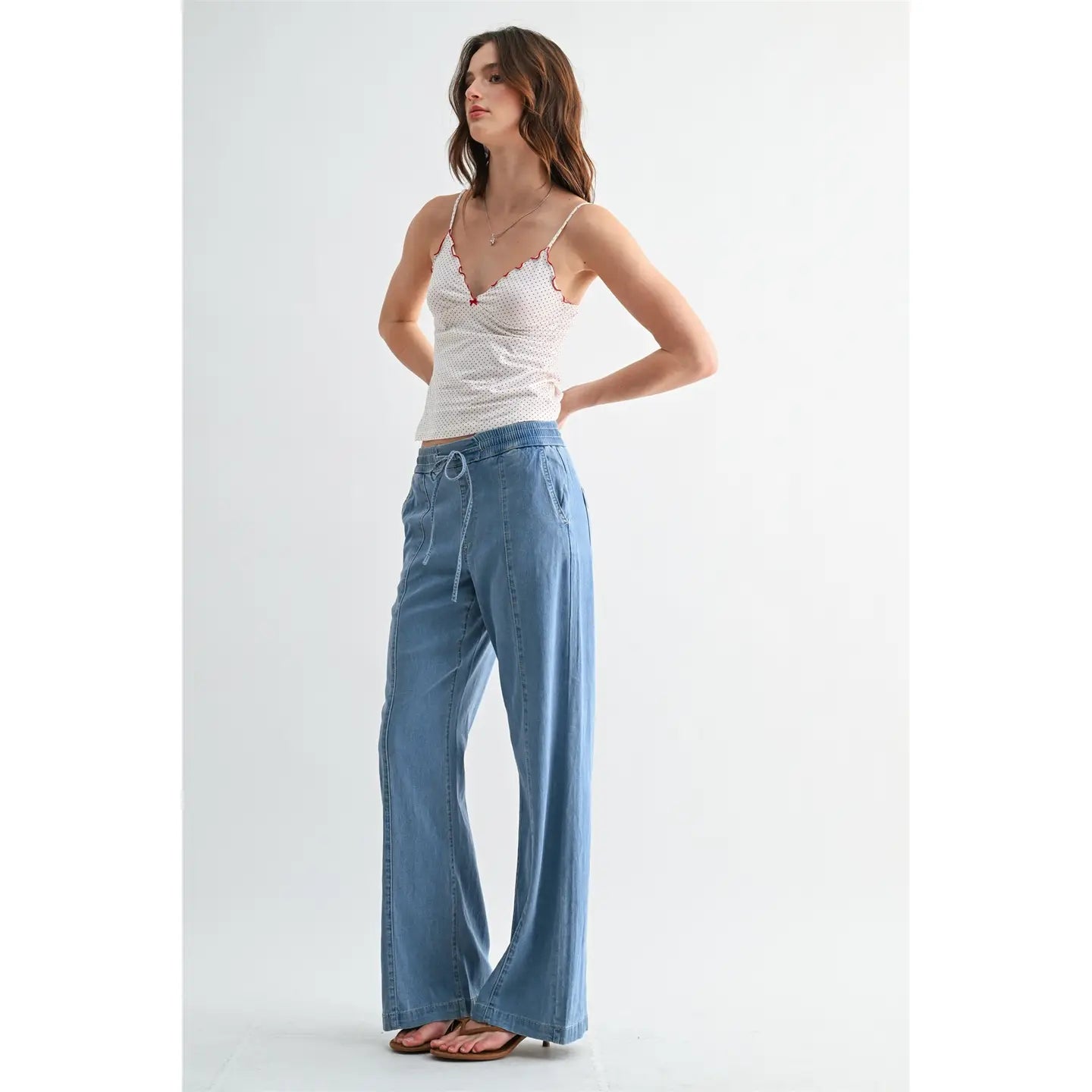 High-Rise Wide Joggers / French Blue by Mica Denim (ARRAY) — Ships 2-3 weeks - BFF Here