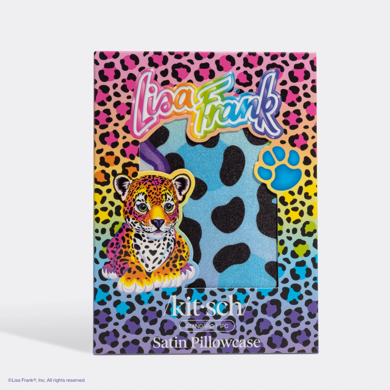 Lisa Frank X Kitsch Satin Pillowcase - Rainbow Leopard