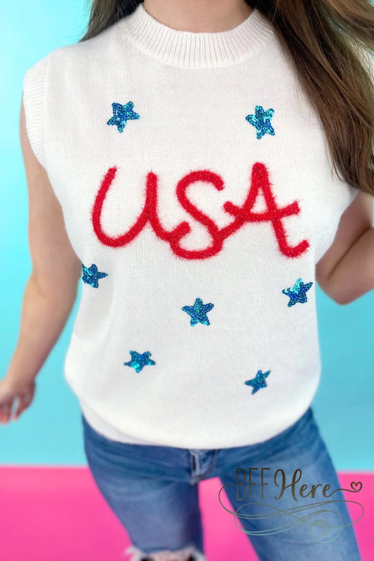 PREORDER-USA Tinsel Sweater Vest  by mJess Lea (Ships Beginning of June) - BFF Here