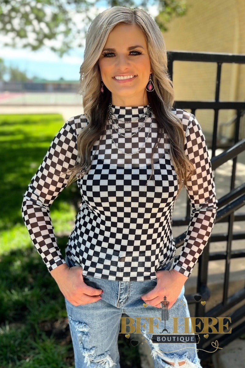 Round The Track Mesh Top by Sterling Kreek - BFF Here