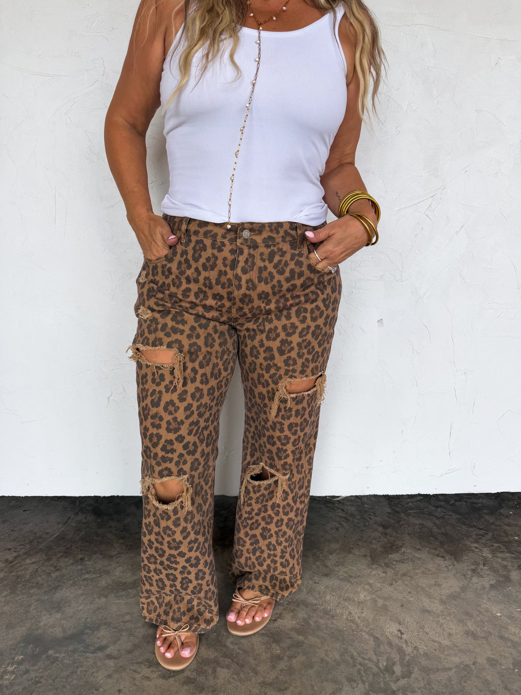PREORDER: Cheetah Ashland Distressed Jeans by Blakeley (ETA December)