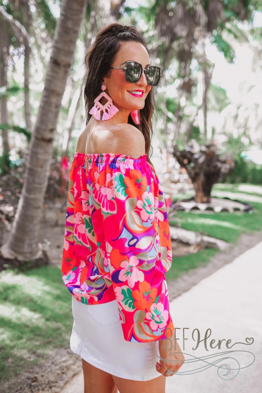 PREORDER-Always Happy Off The Shoulder Top /Choice of Color by Jess Lea (Ships Beginning of June) - BFF Here