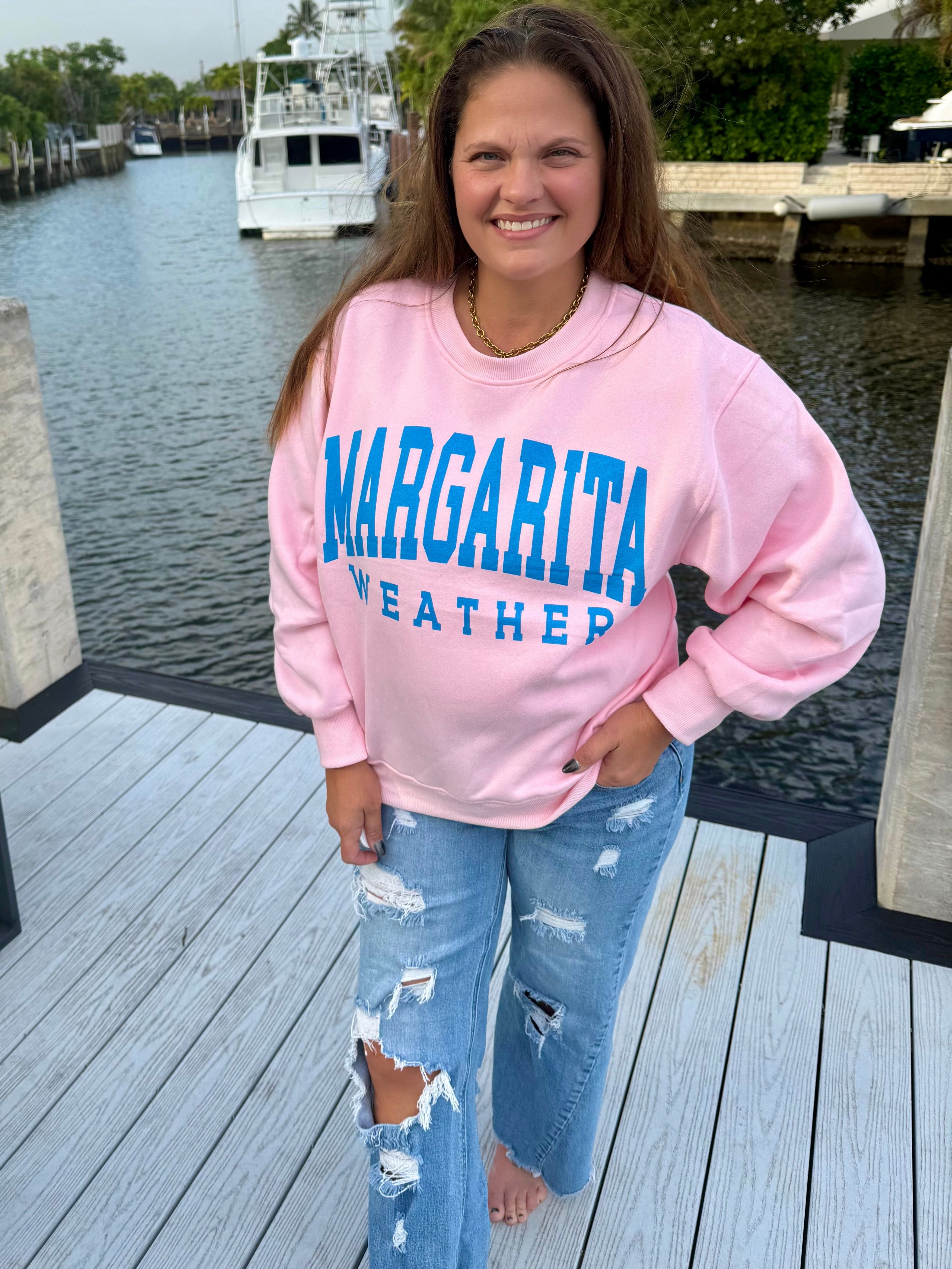 Lt. Pink Margarita Weather Sweatshirt by Panache - BFF Here