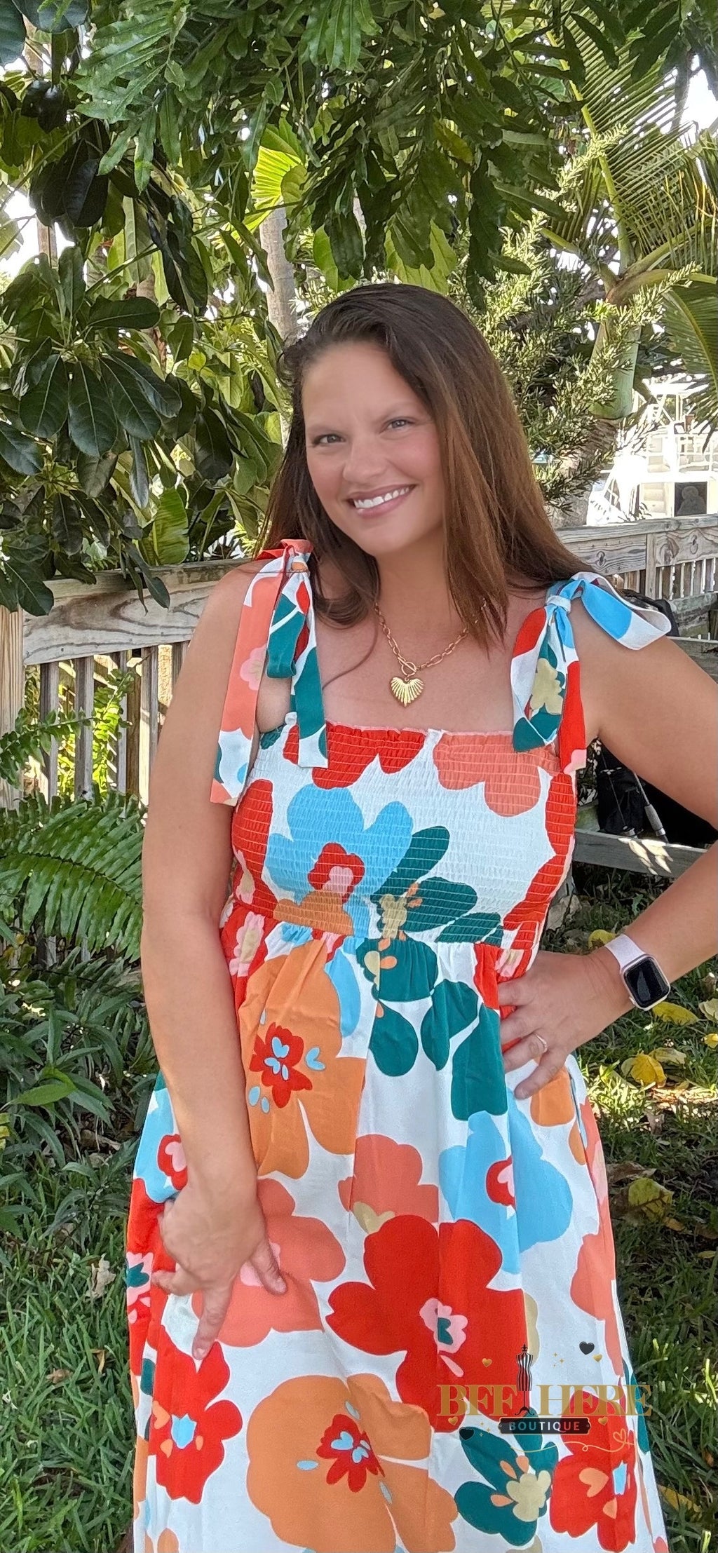 Tropical Charm Smocked Dress - BFF Here