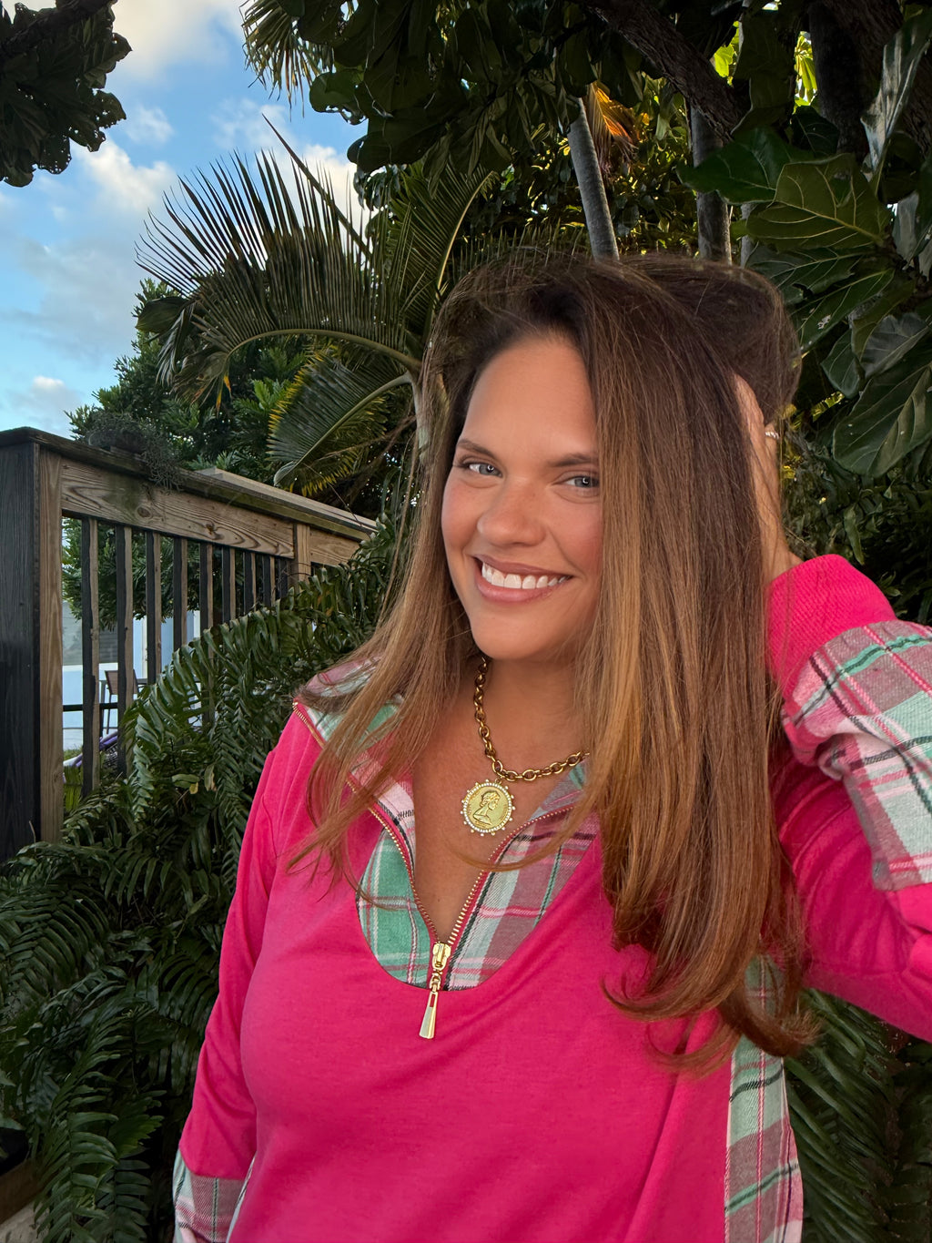 Juniper Plaid Pullover by Jess Lea / Pink - BFF Here