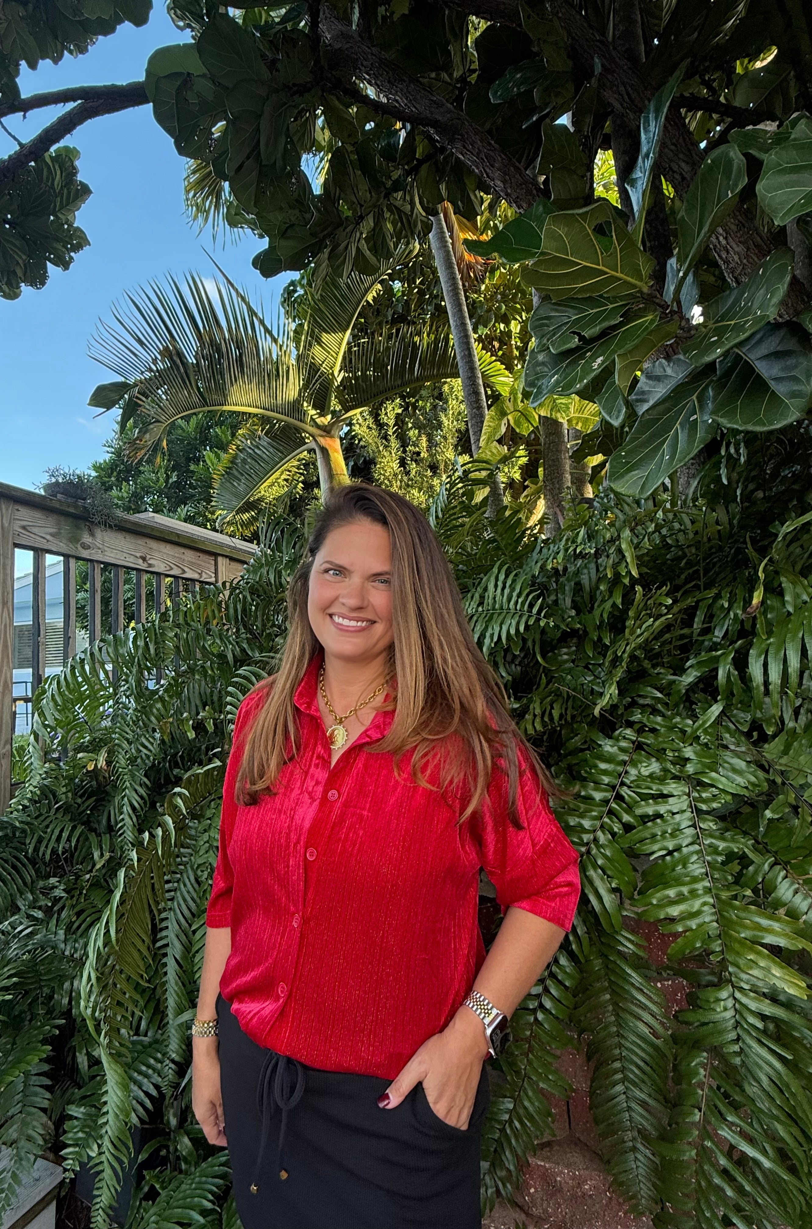 Prim Button Up Velvet Top by Jess Lea /  Red - BFF Here