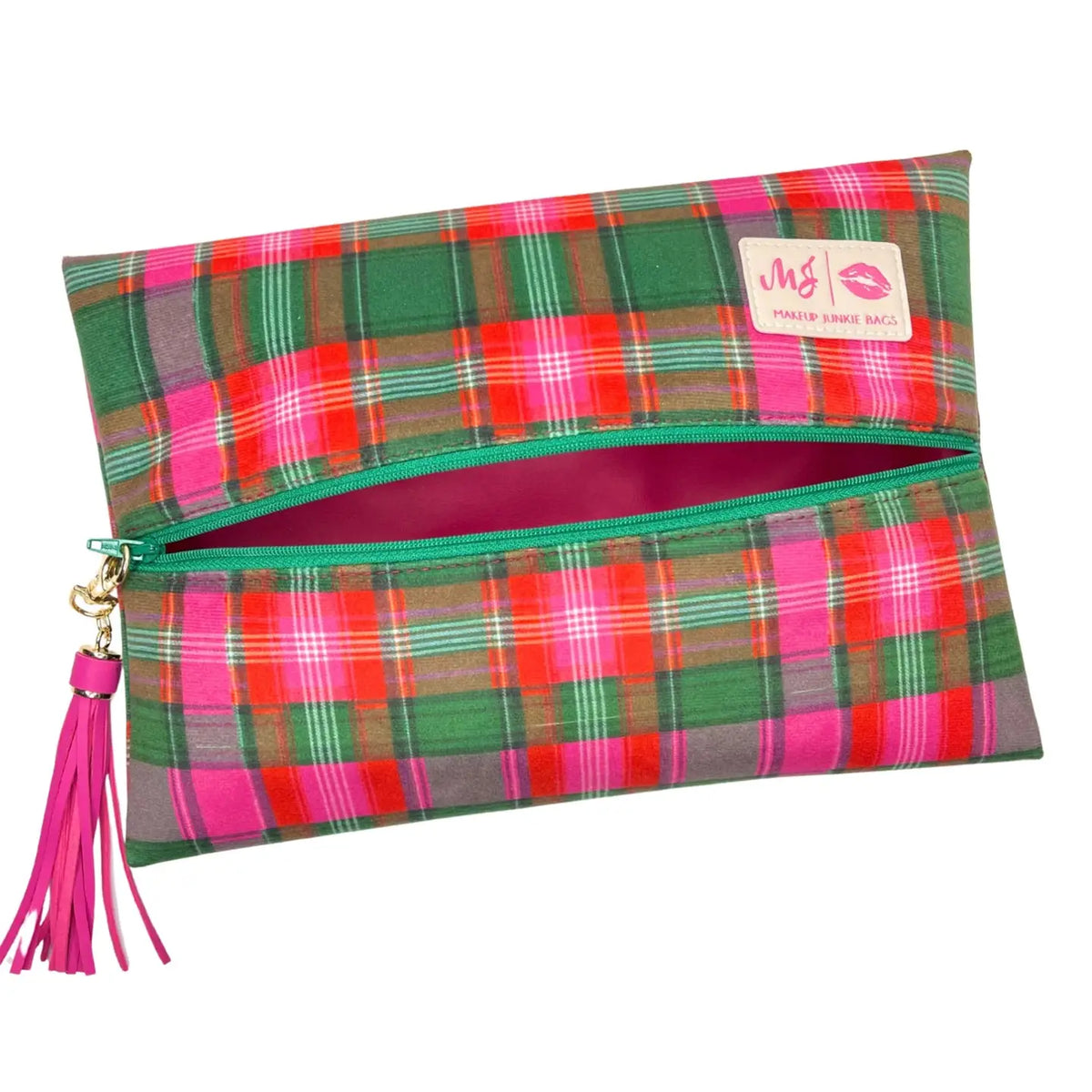PREORDER: Berry Plaid by Makeup Junkie Bags (ETA: 4-6 weeks)