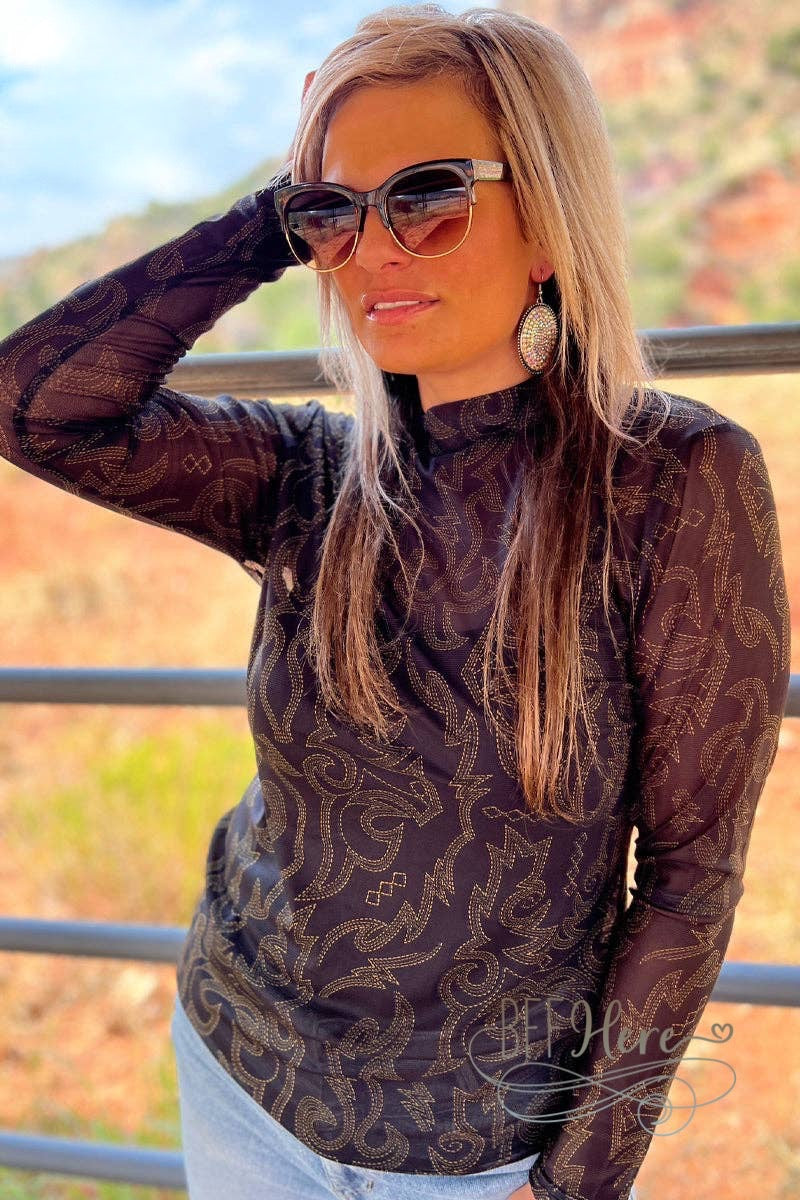 Bonfire Nights Mesh Top Gold - BFF Here