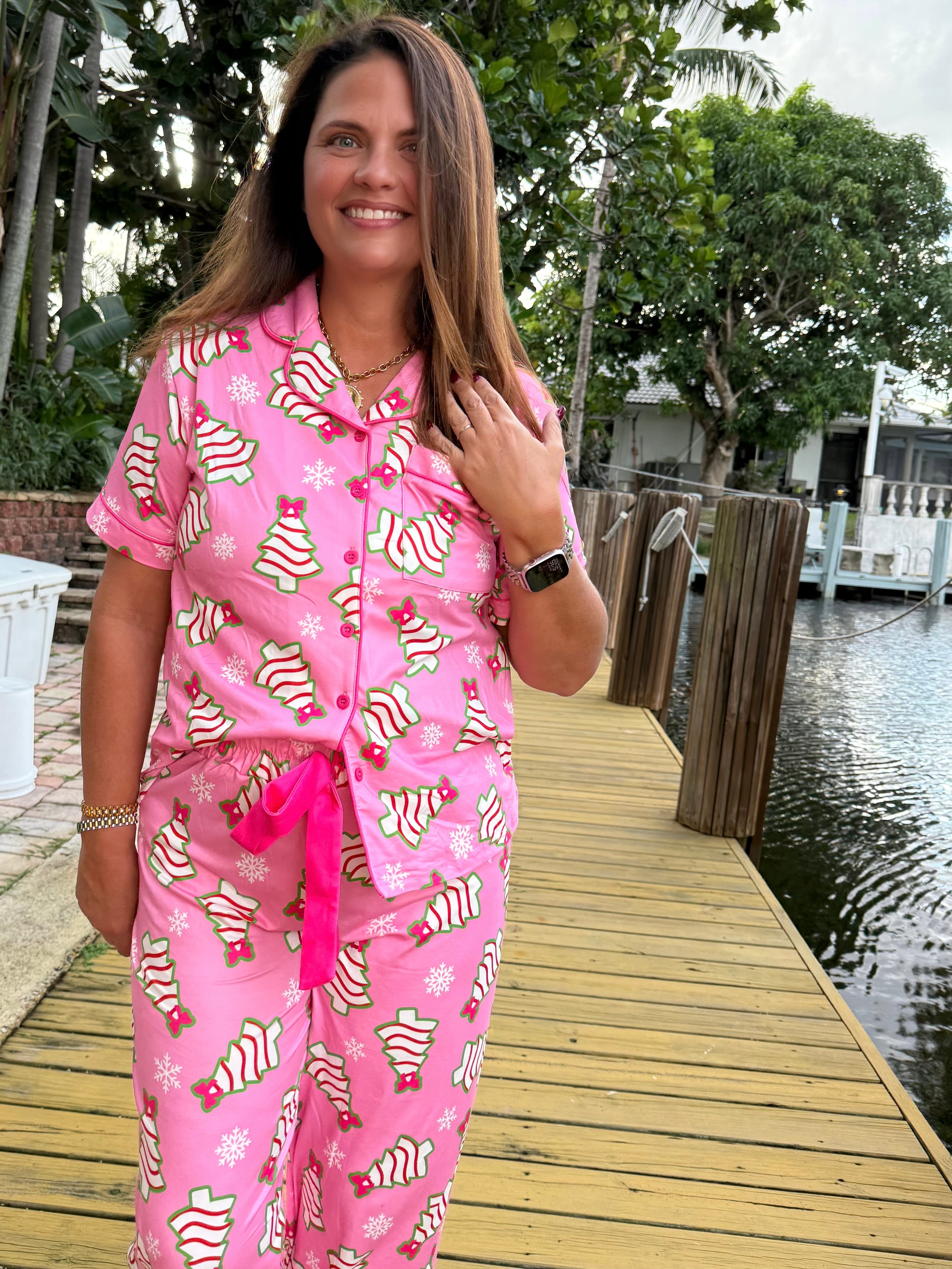 Bow Christmas Treat Ruffle Pajama Set by Jess Lea - BFF Here